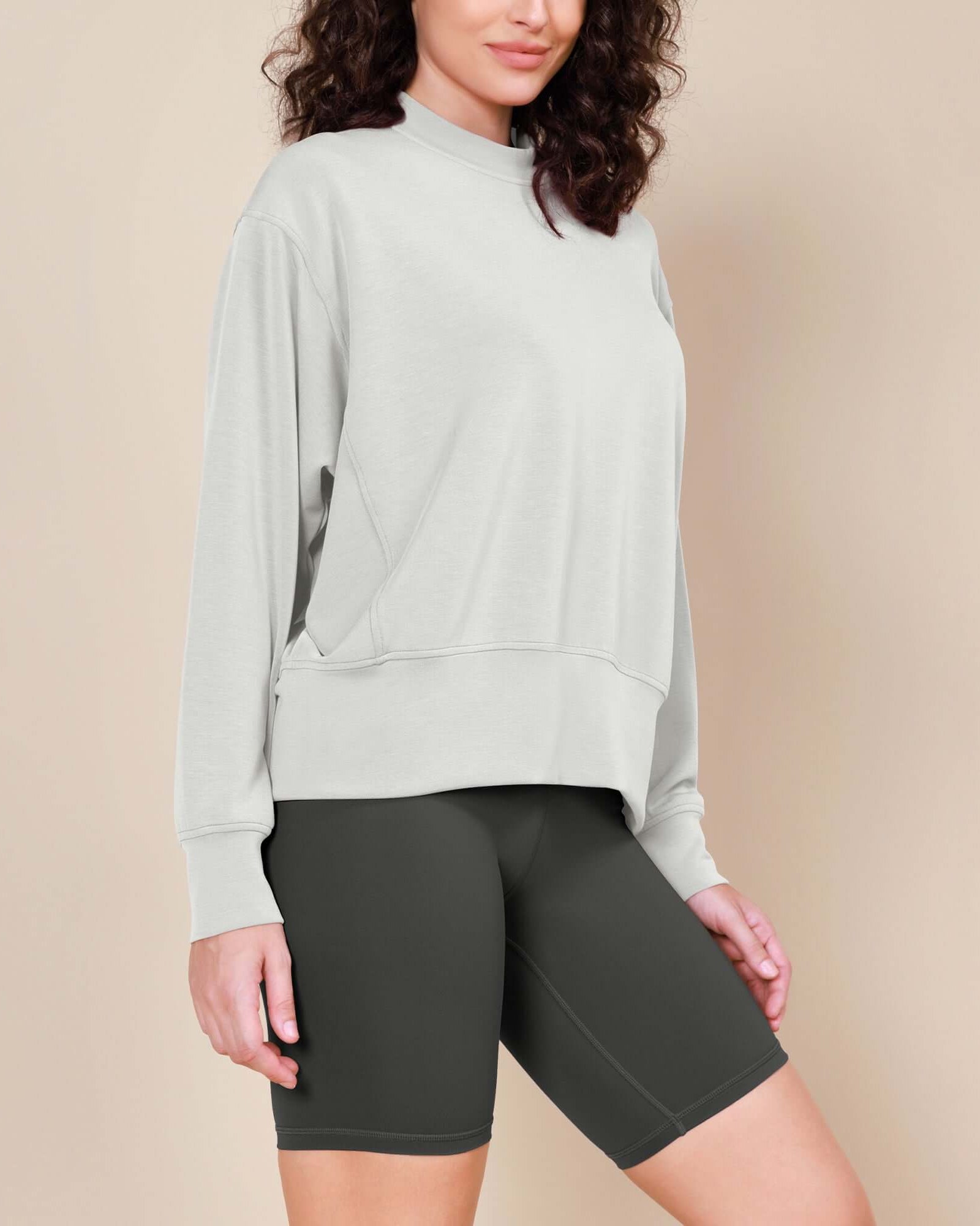 Modal Soft Long Sleeve Oversized Sweatshirts - ododos
