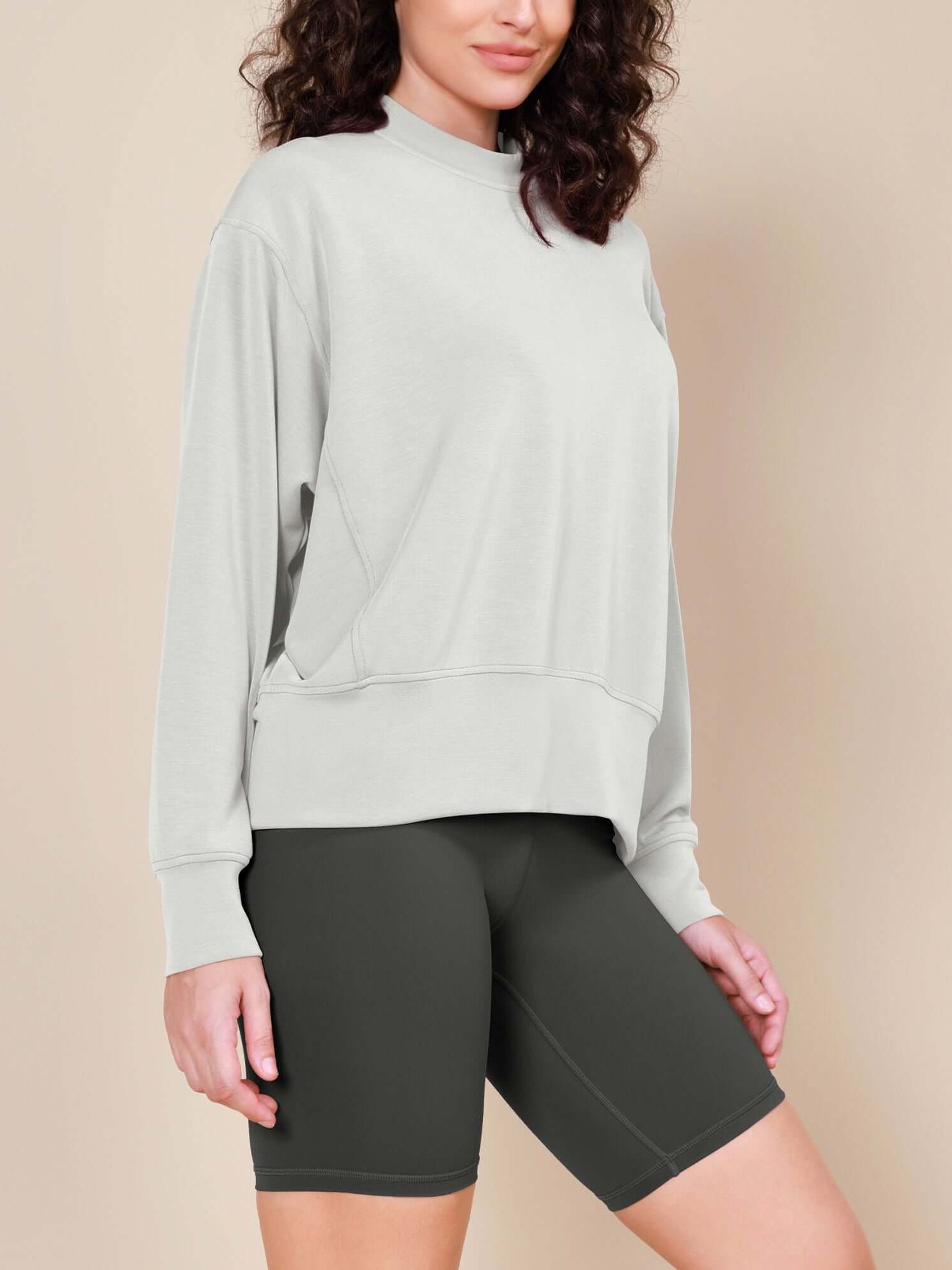 Modal Soft Long Sleeve Oversized Sweatshirts - ododos