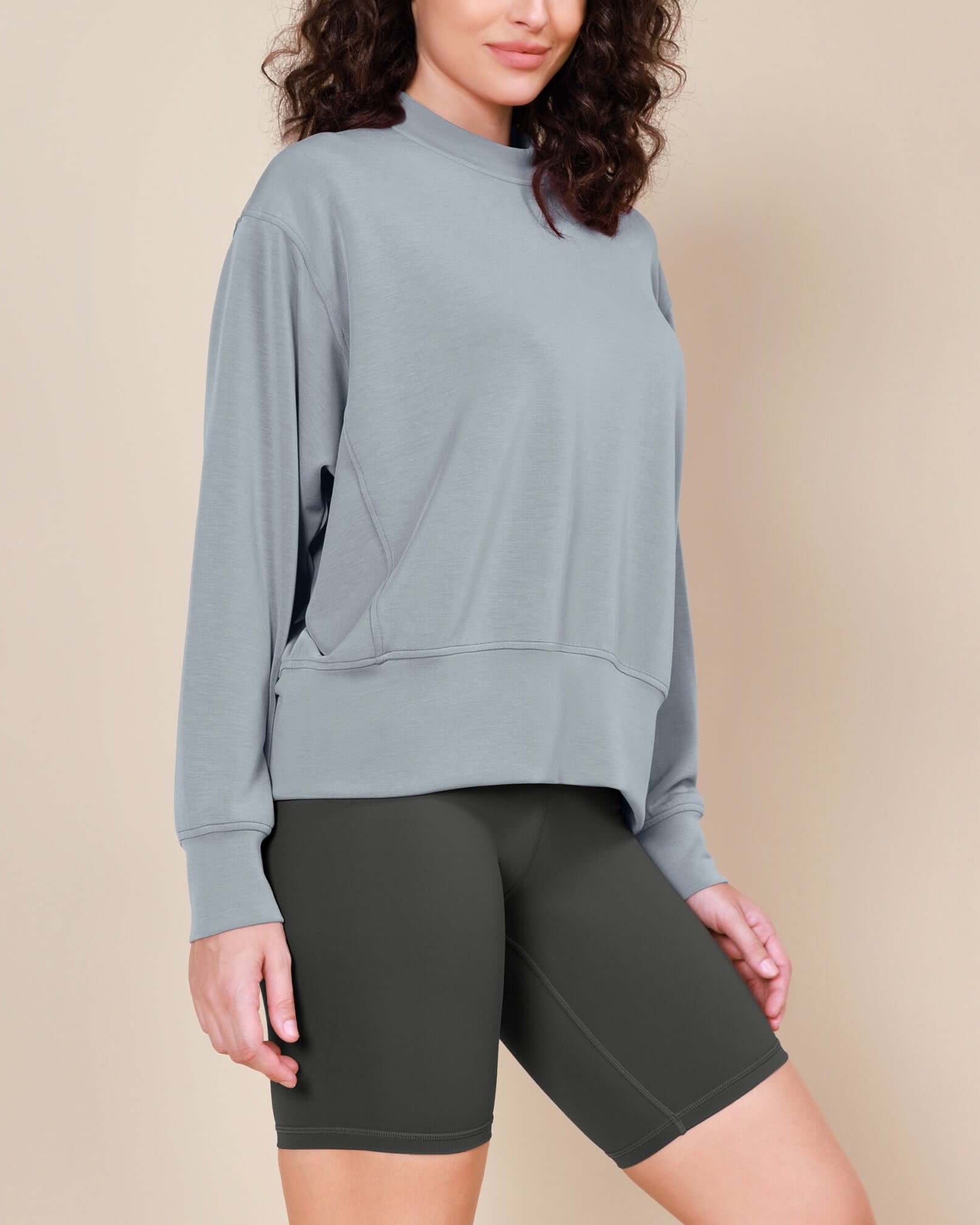 Modal Soft Long Sleeve Oversized Sweatshirts - ododos