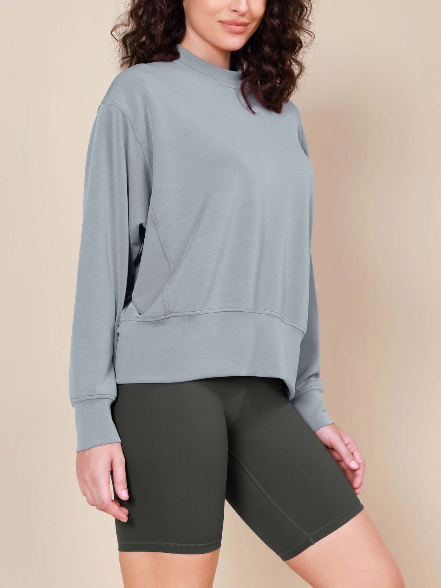 Modal Soft Long Sleeve Oversized Sweatshirts - ododos