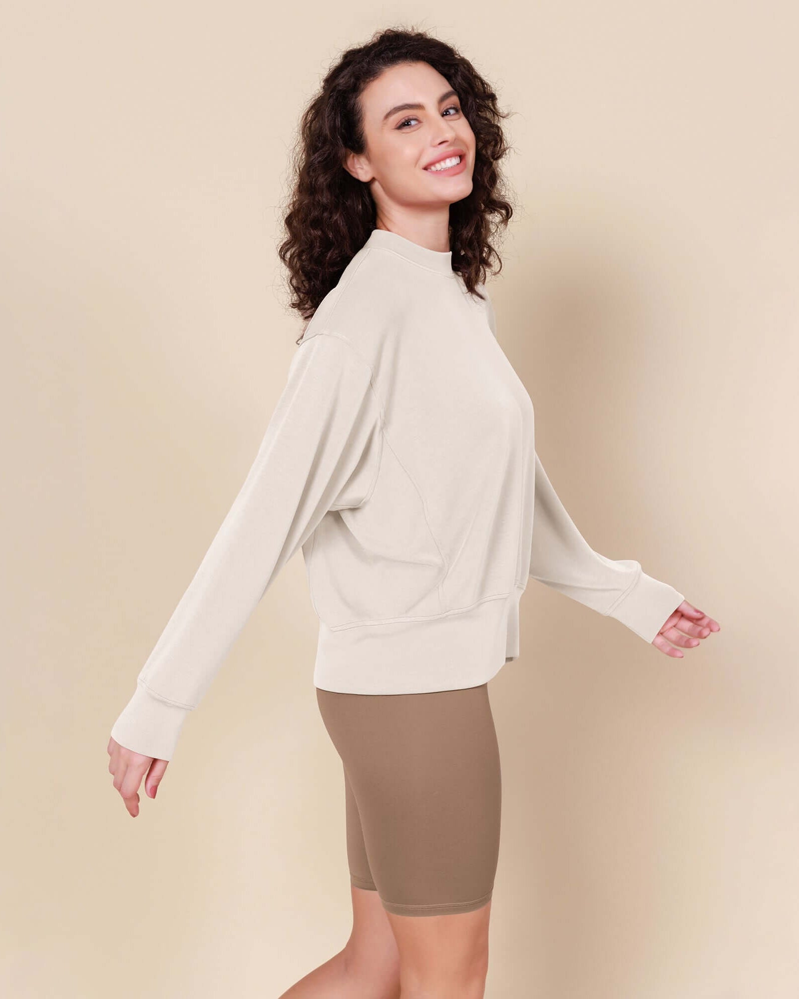 Modal Soft Long Sleeve Oversized Sweatshirts - ododos