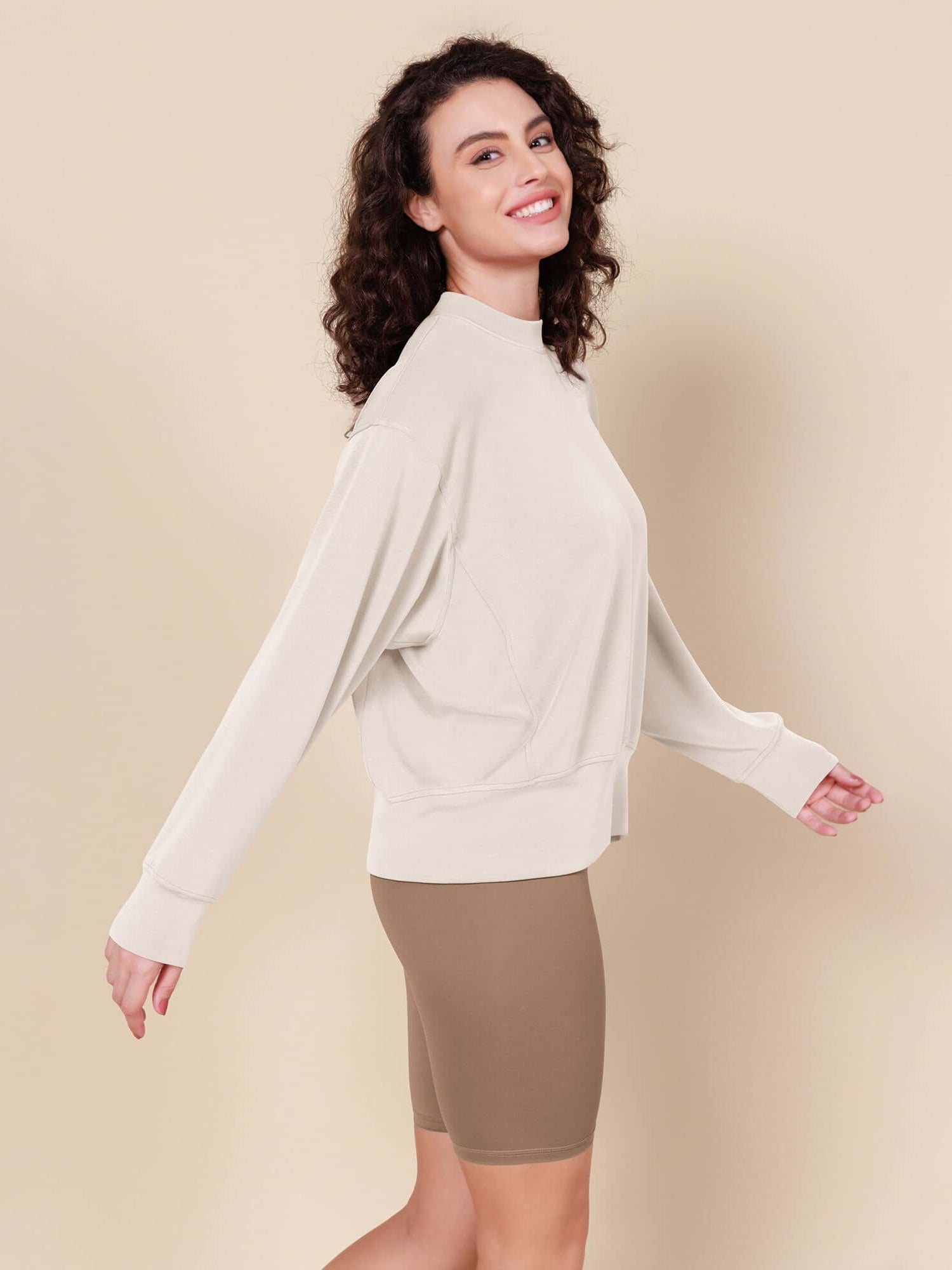 Modal Soft Long Sleeve Oversized Sweatshirts - ododos