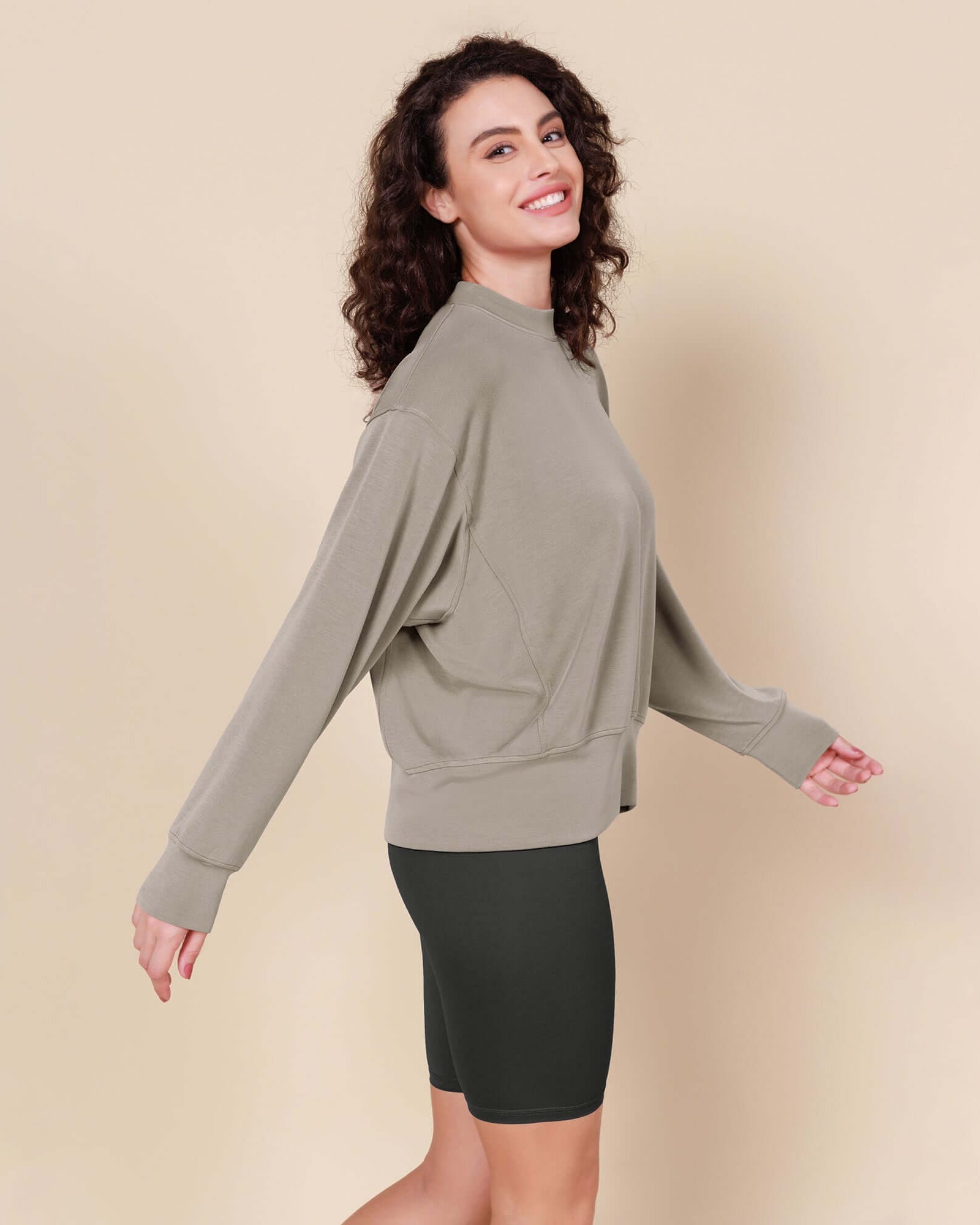 Modal Soft Long Sleeve Oversized Sweatshirts - ododos