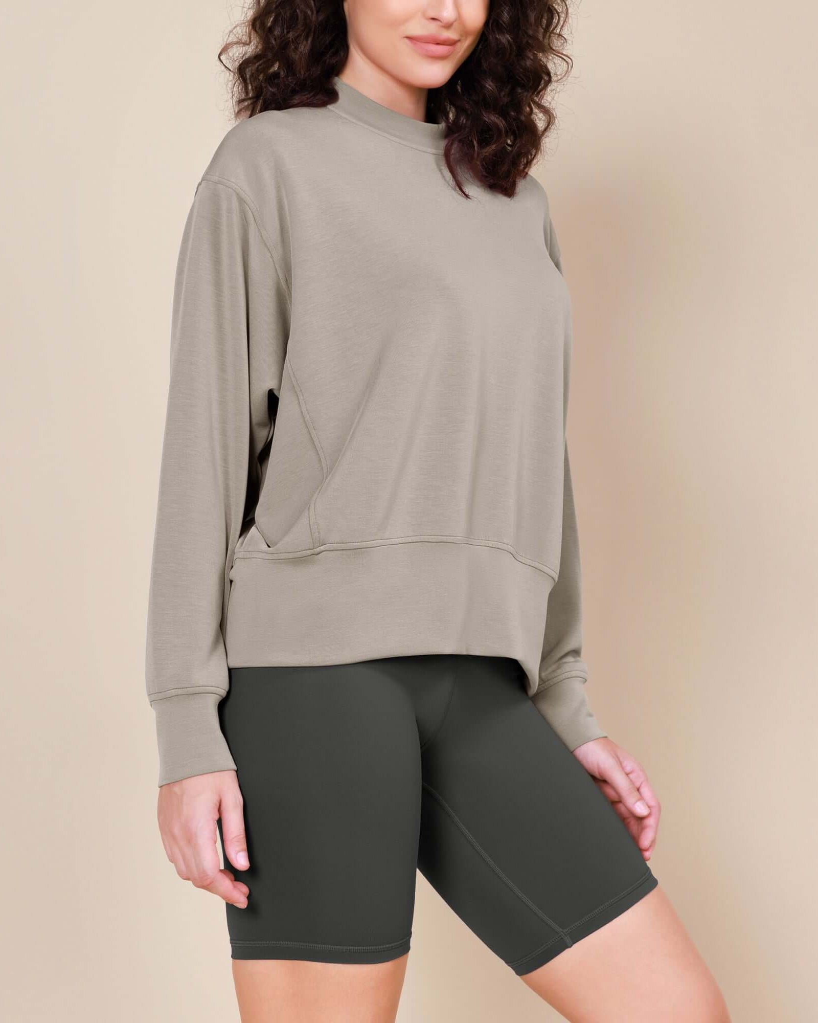 Modal Soft Long Sleeve Oversized Sweatshirts - ododos