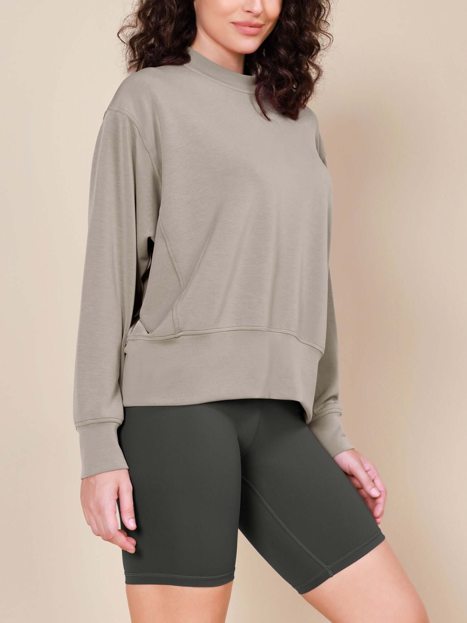 Modal Soft Long Sleeve Oversized Sweatshirts - ododos