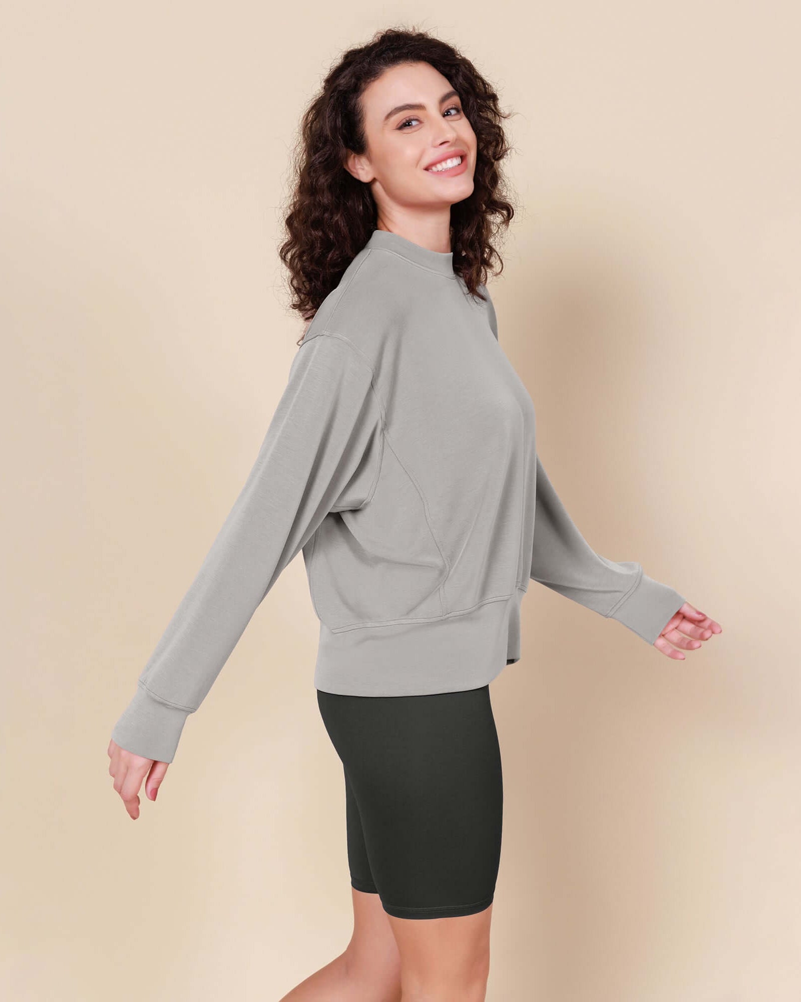 Modal Soft Long Sleeve Oversized Sweatshirts - ododos