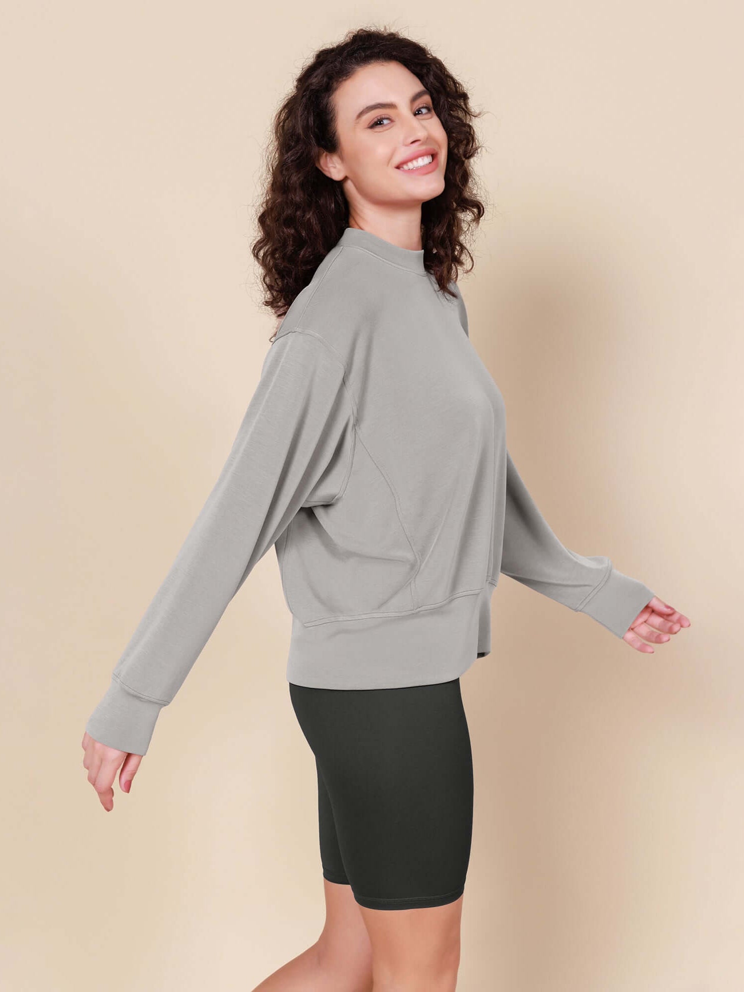 Modal Soft Long Sleeve Oversized Sweatshirts - ododos