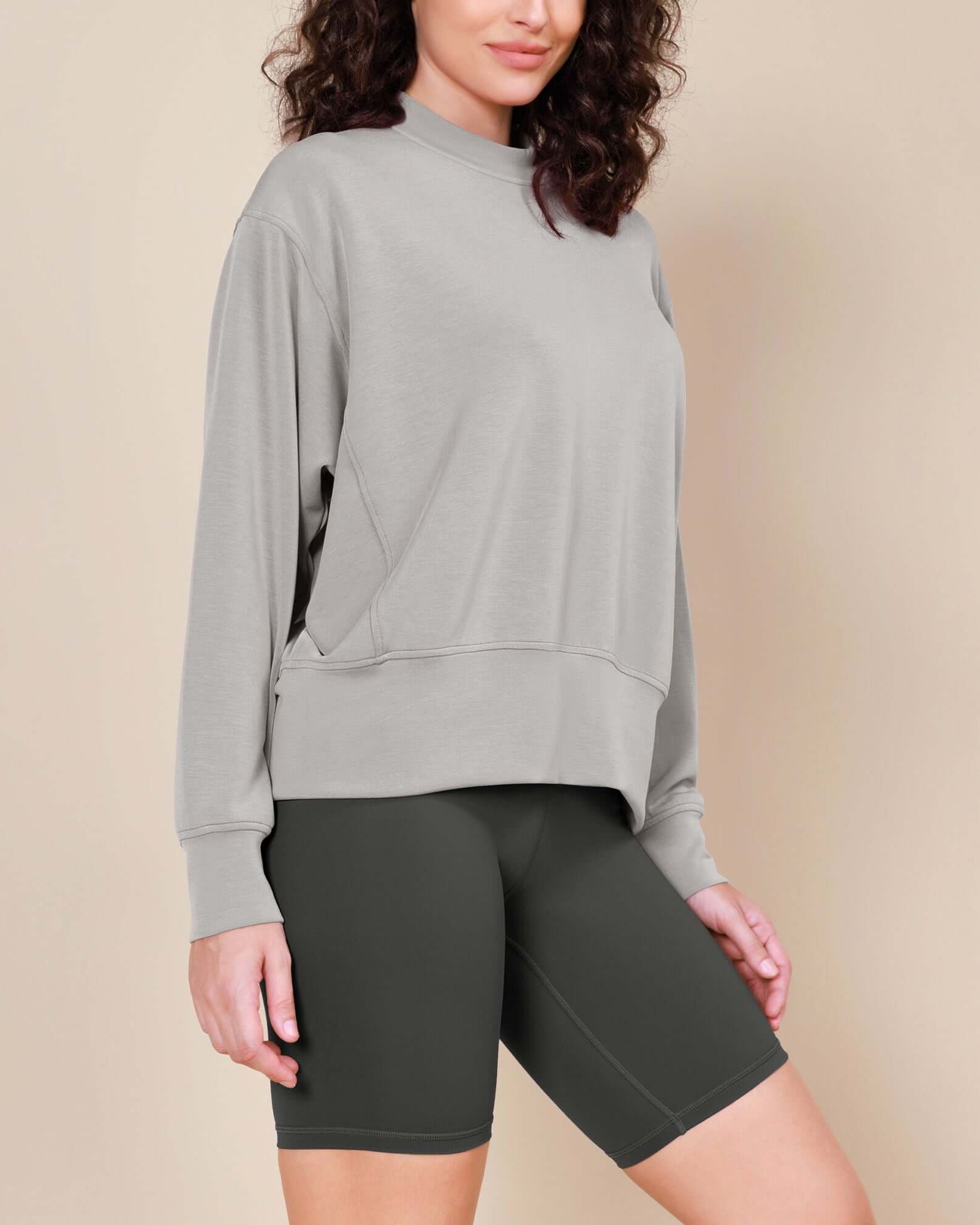 Modal Soft Long Sleeve Oversized Sweatshirts - ododos