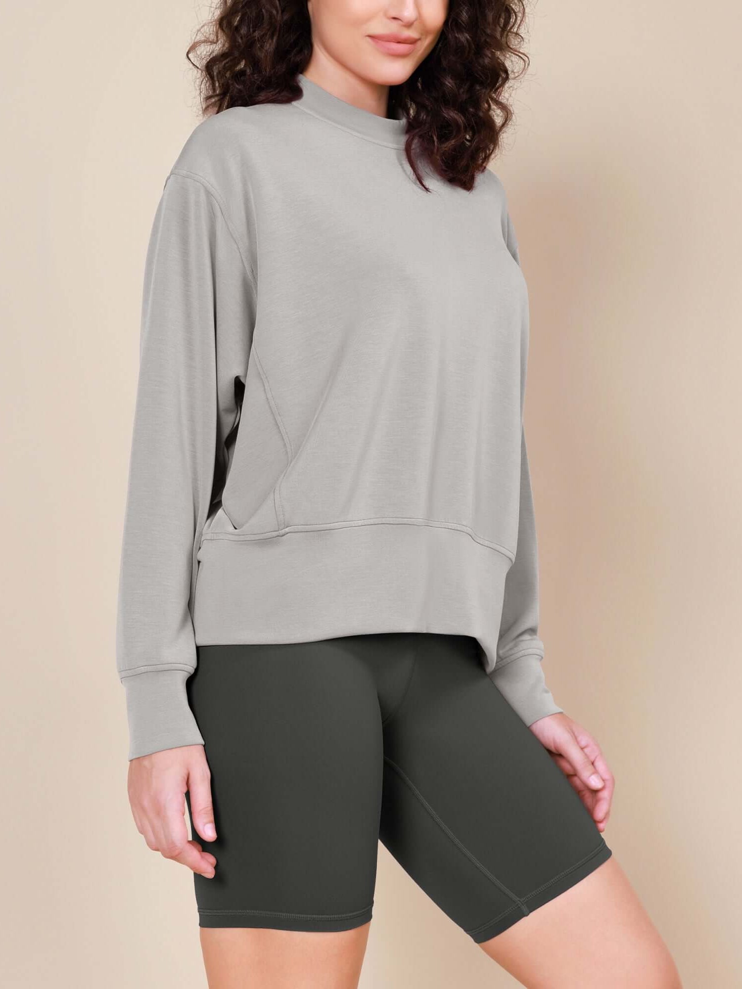 Modal Soft Long Sleeve Oversized Sweatshirts - ododos