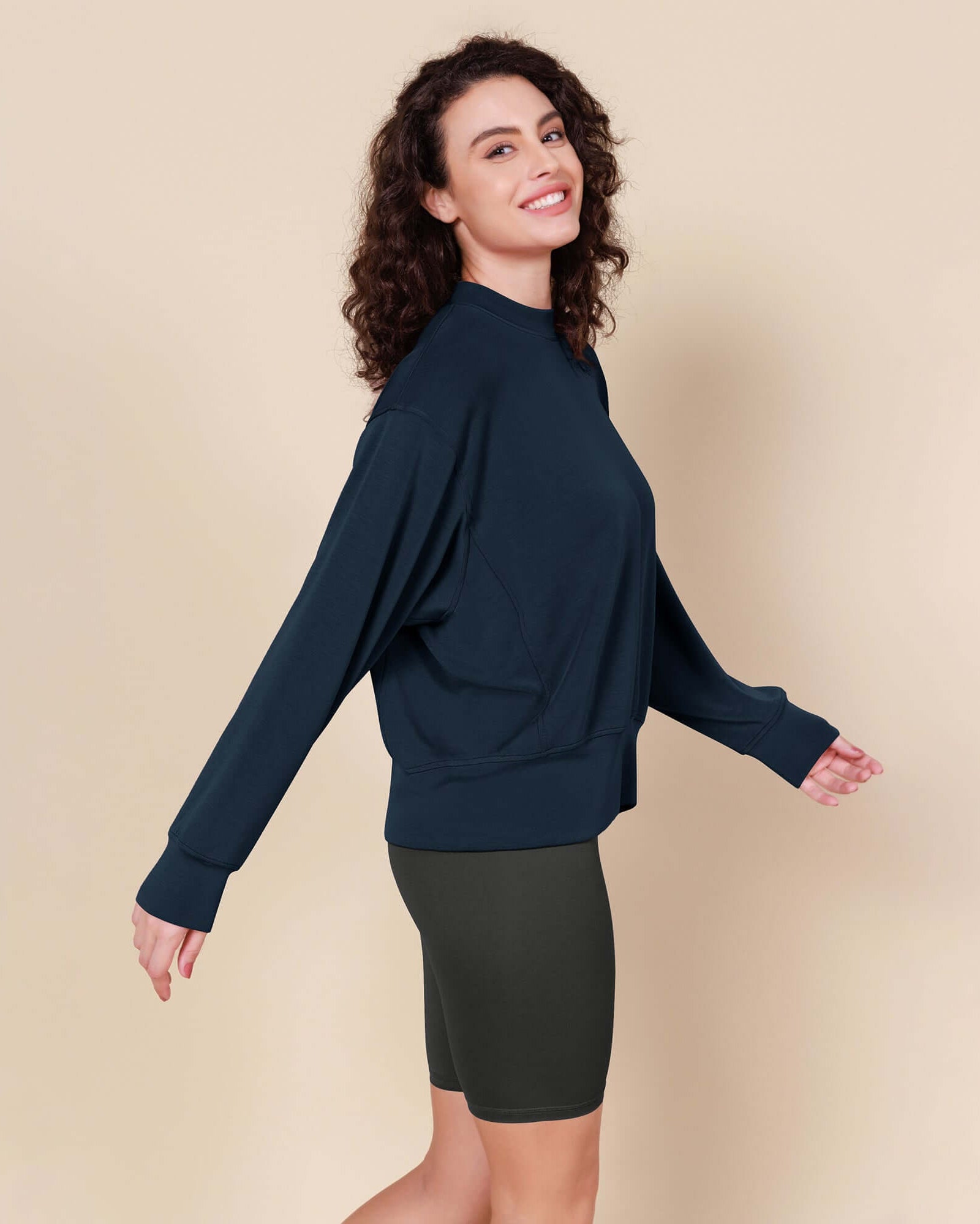 Modal Soft Long Sleeve Oversized Sweatshirts - ododos