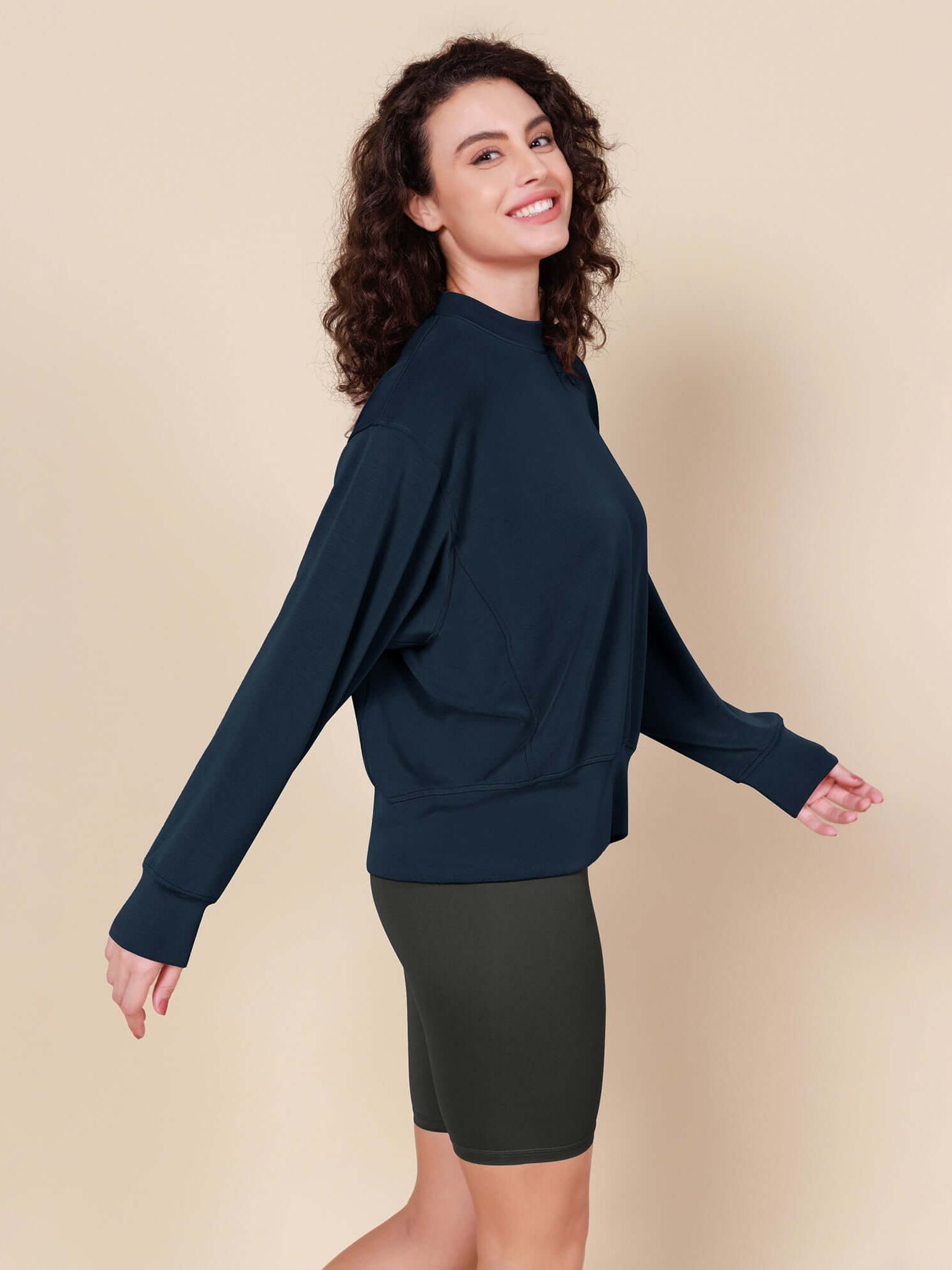 Modal Soft Long Sleeve Oversized Sweatshirts - ododos