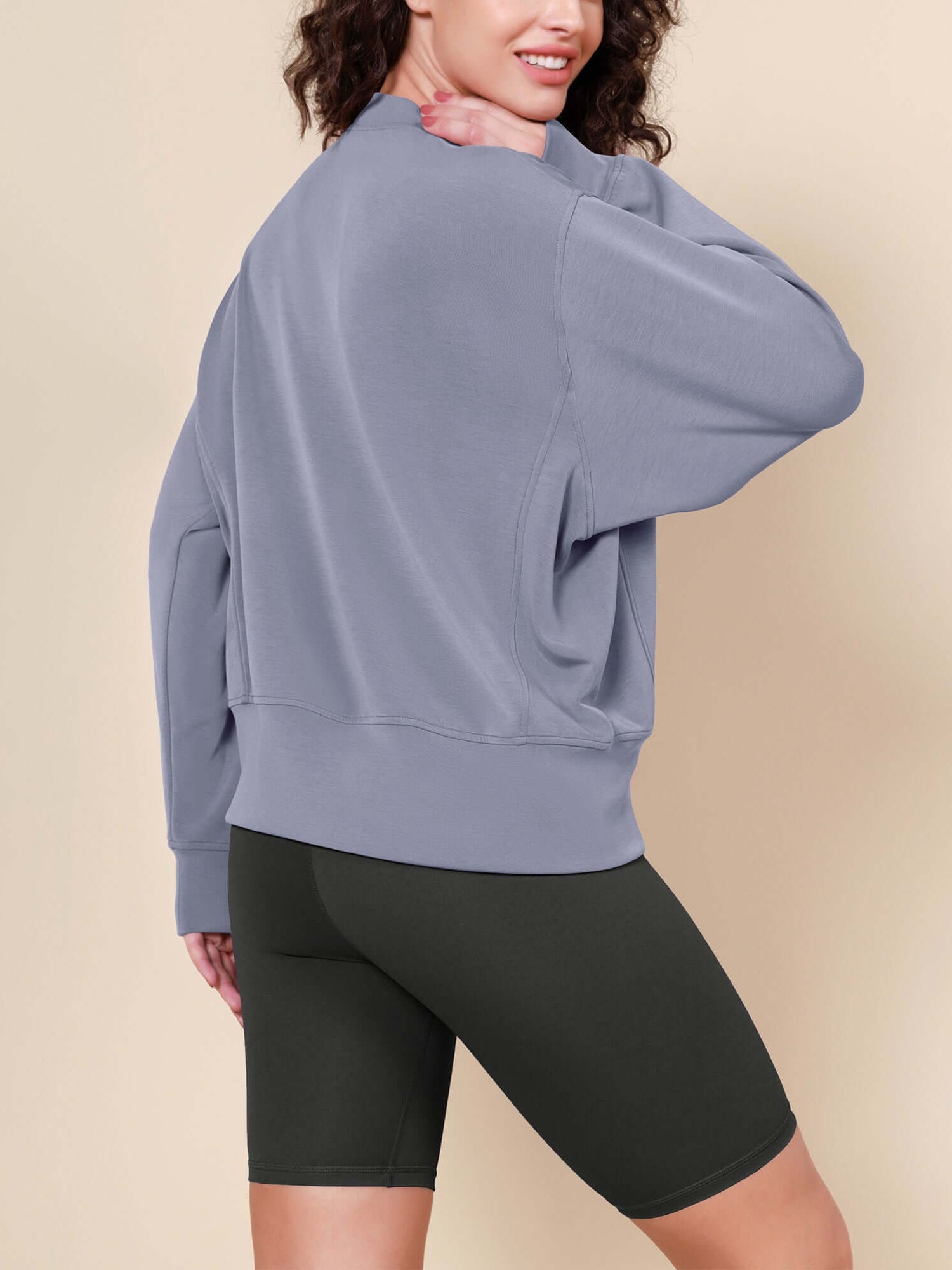 Modal Soft Long Sleeve Oversized Sweatshirts - ododos
