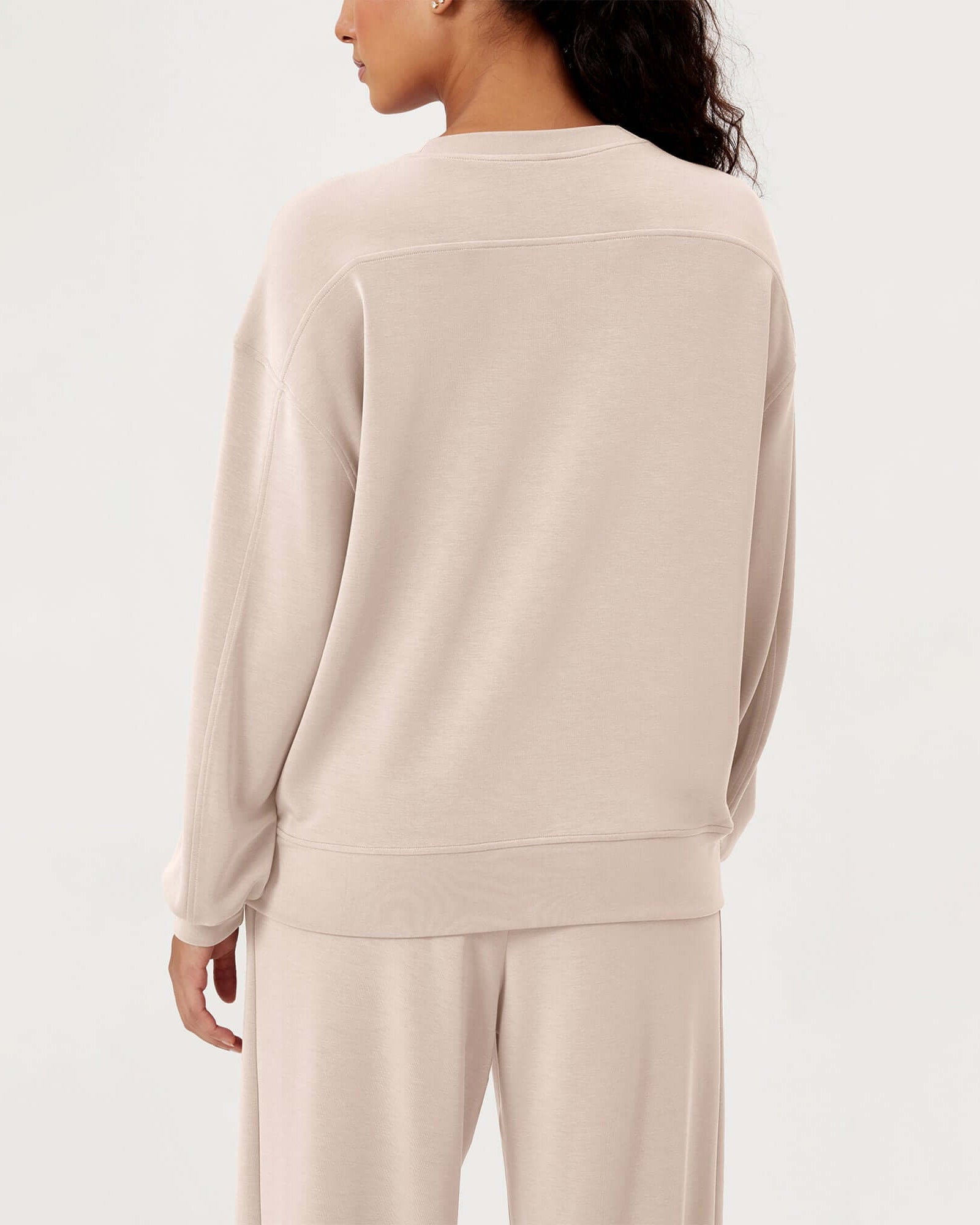 Modal Soft Oversized Crew Neck Sweatshirts - ododos