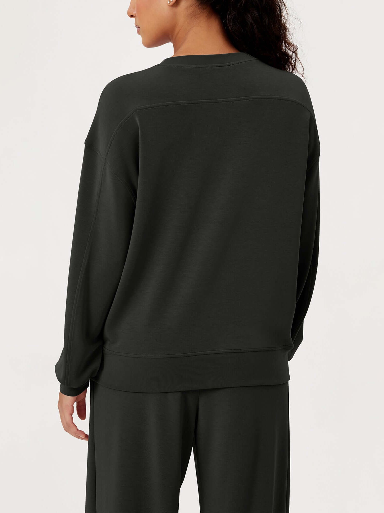 Modal Soft Oversized Crew Neck Sweatshirts - ododos
