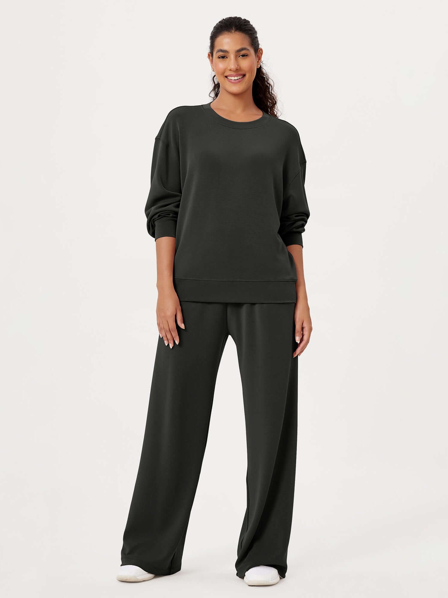 Modal Soft Oversized Crew Neck Sweatshirts - ododos