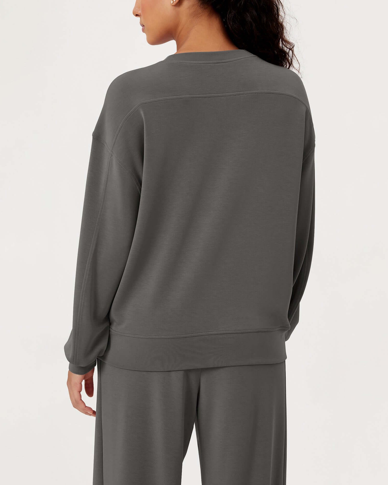 Modal Soft Oversized Crew Neck Sweatshirts - ododos