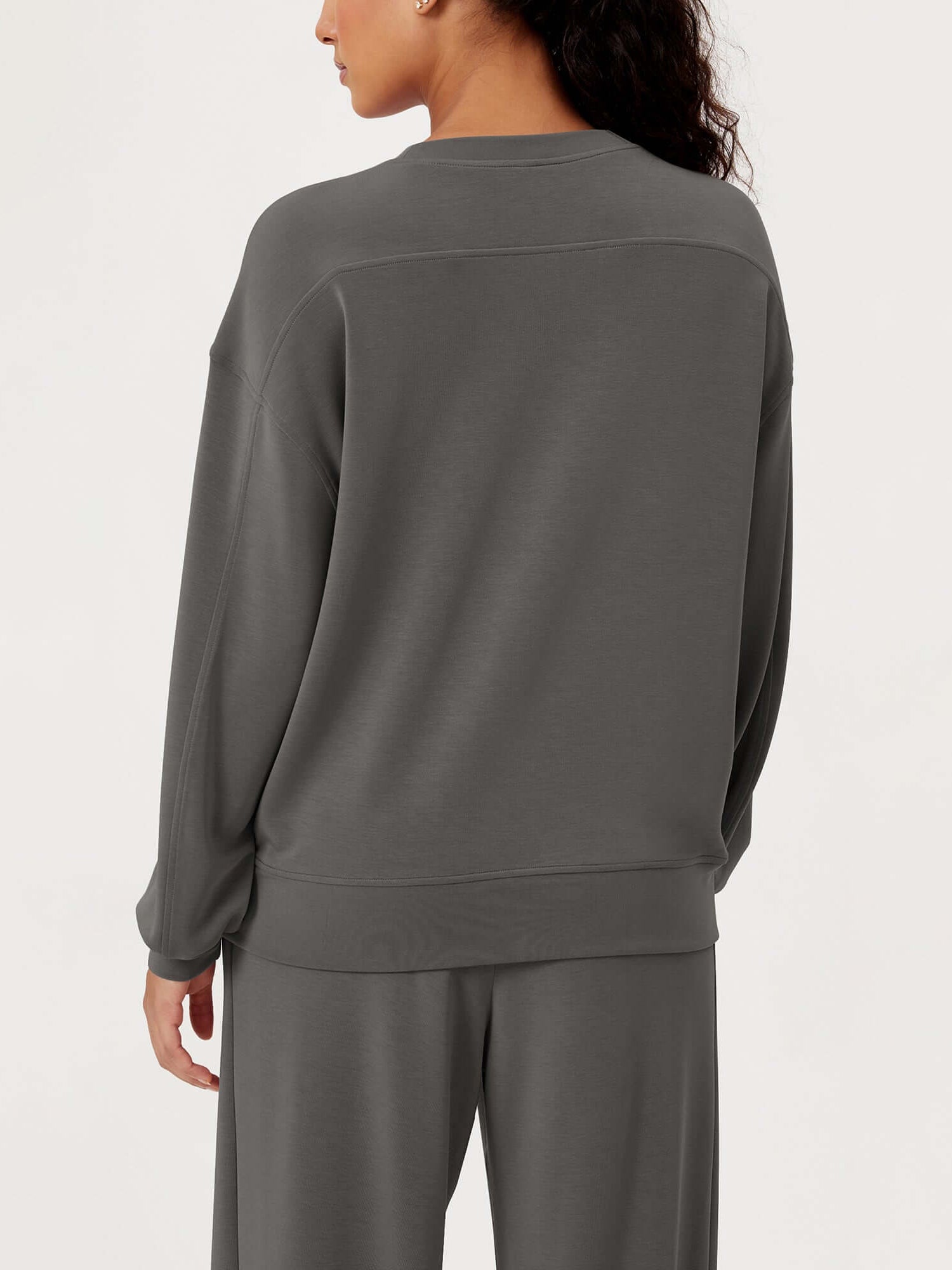 Modal Soft Oversized Crew Neck Sweatshirts - ododos
