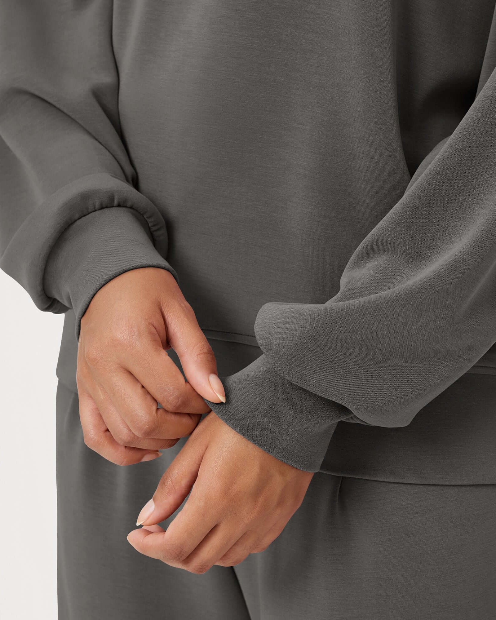 Modal Soft Oversized Crew Neck Sweatshirts - ododos