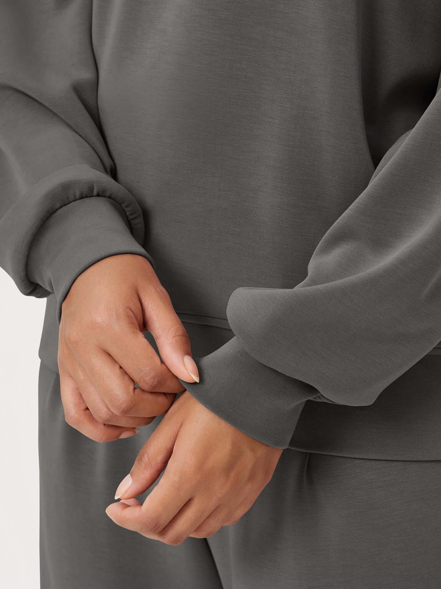 Modal Soft Oversized Crew Neck Sweatshirts - ododos