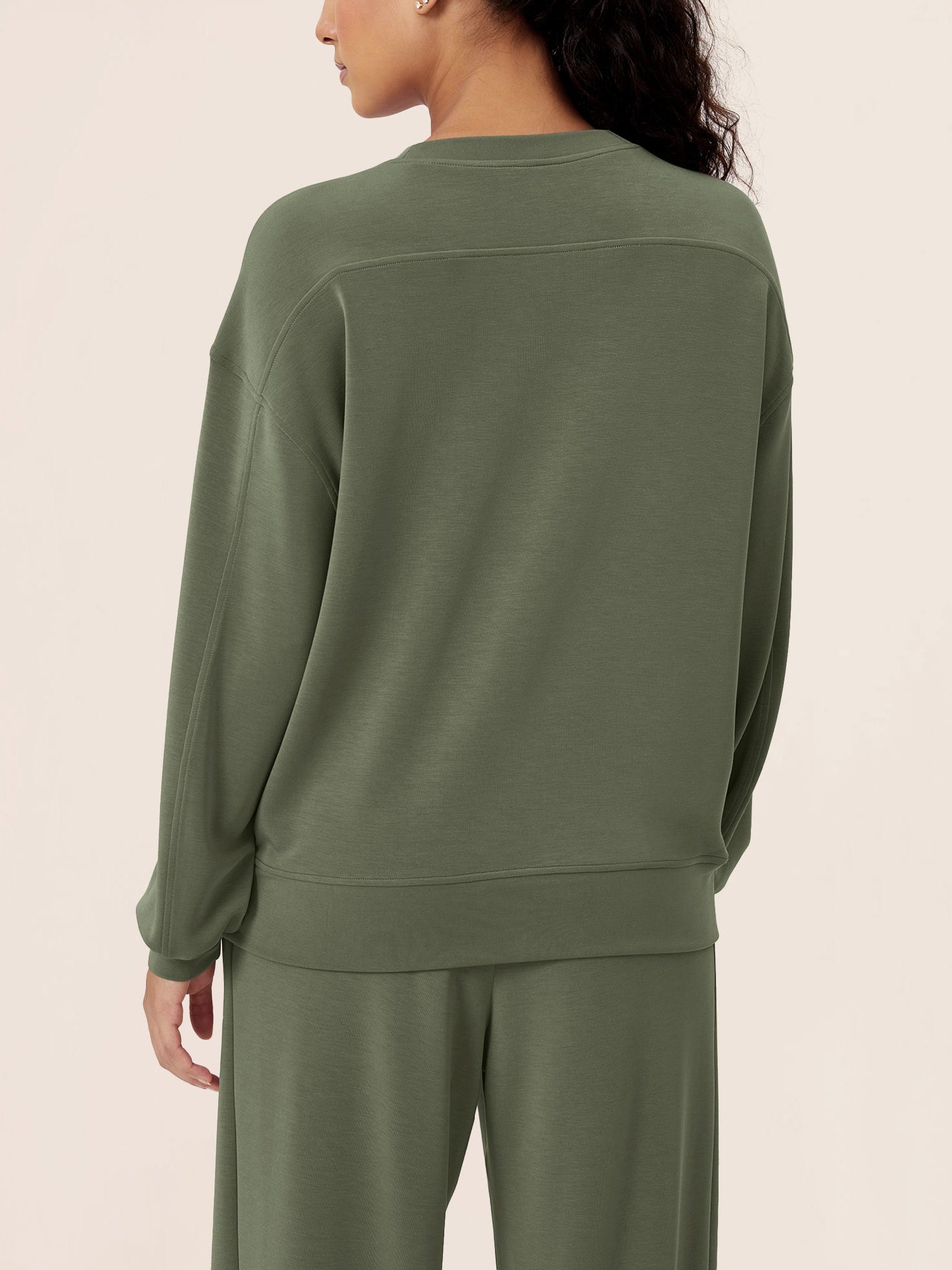 Modal Soft Oversized Crew Neck Sweatshirts - ododos