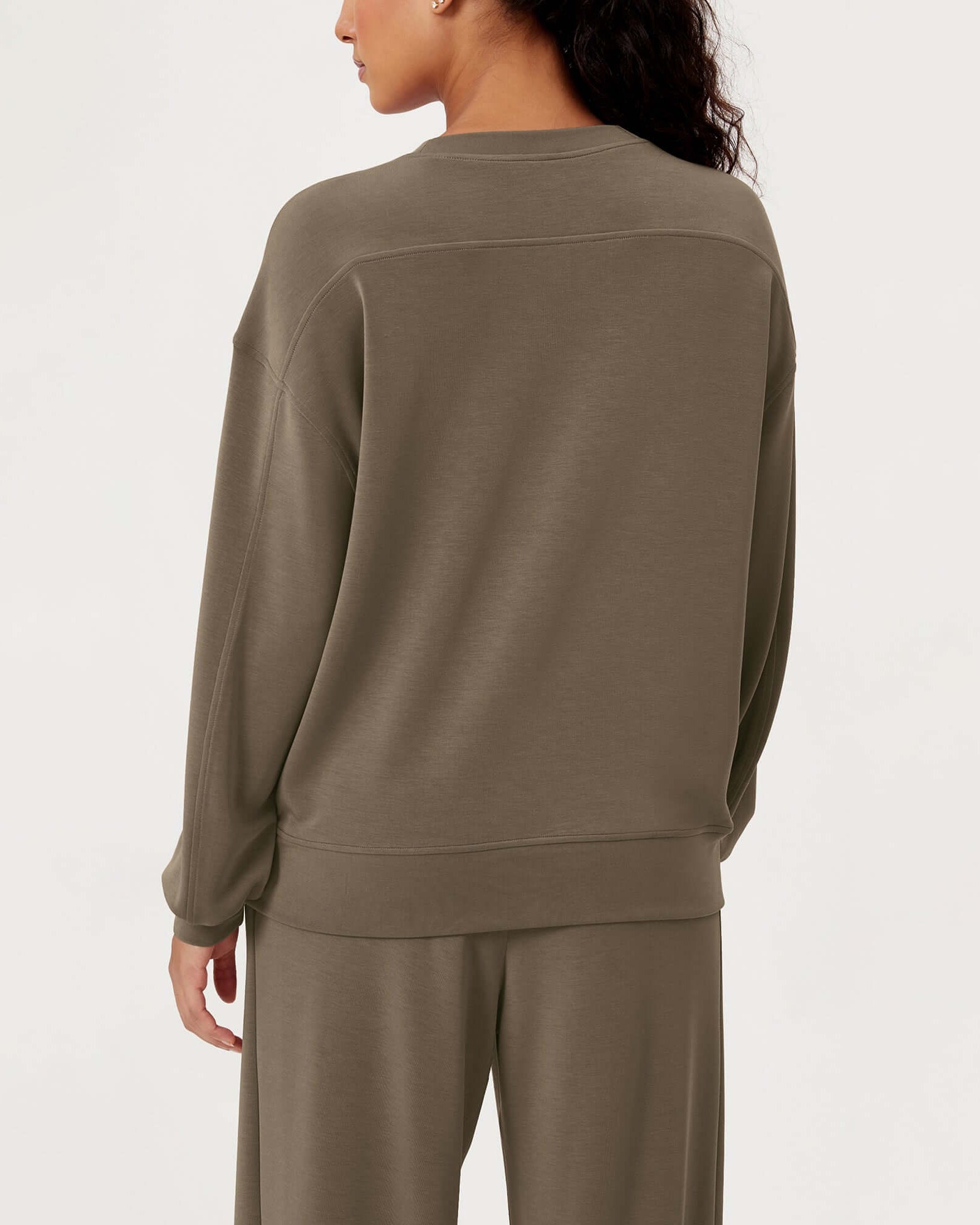Modal Soft Oversized Crew Neck Sweatshirts - ododos