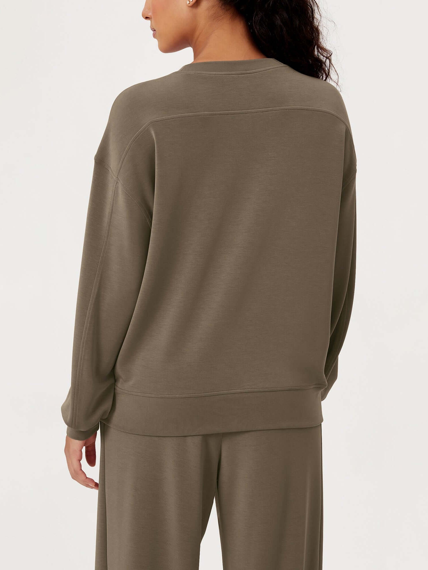 Modal Soft Oversized Crew Neck Sweatshirts - ododos