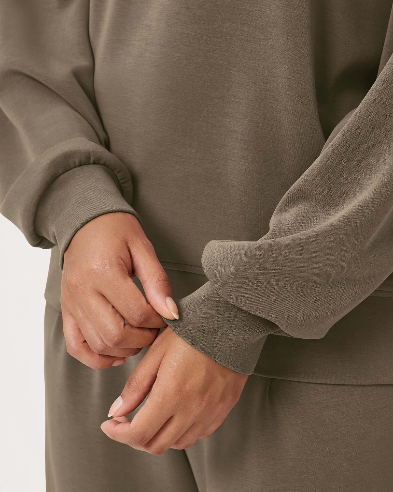 Modal Soft Oversized Crew Neck Sweatshirts - ododos