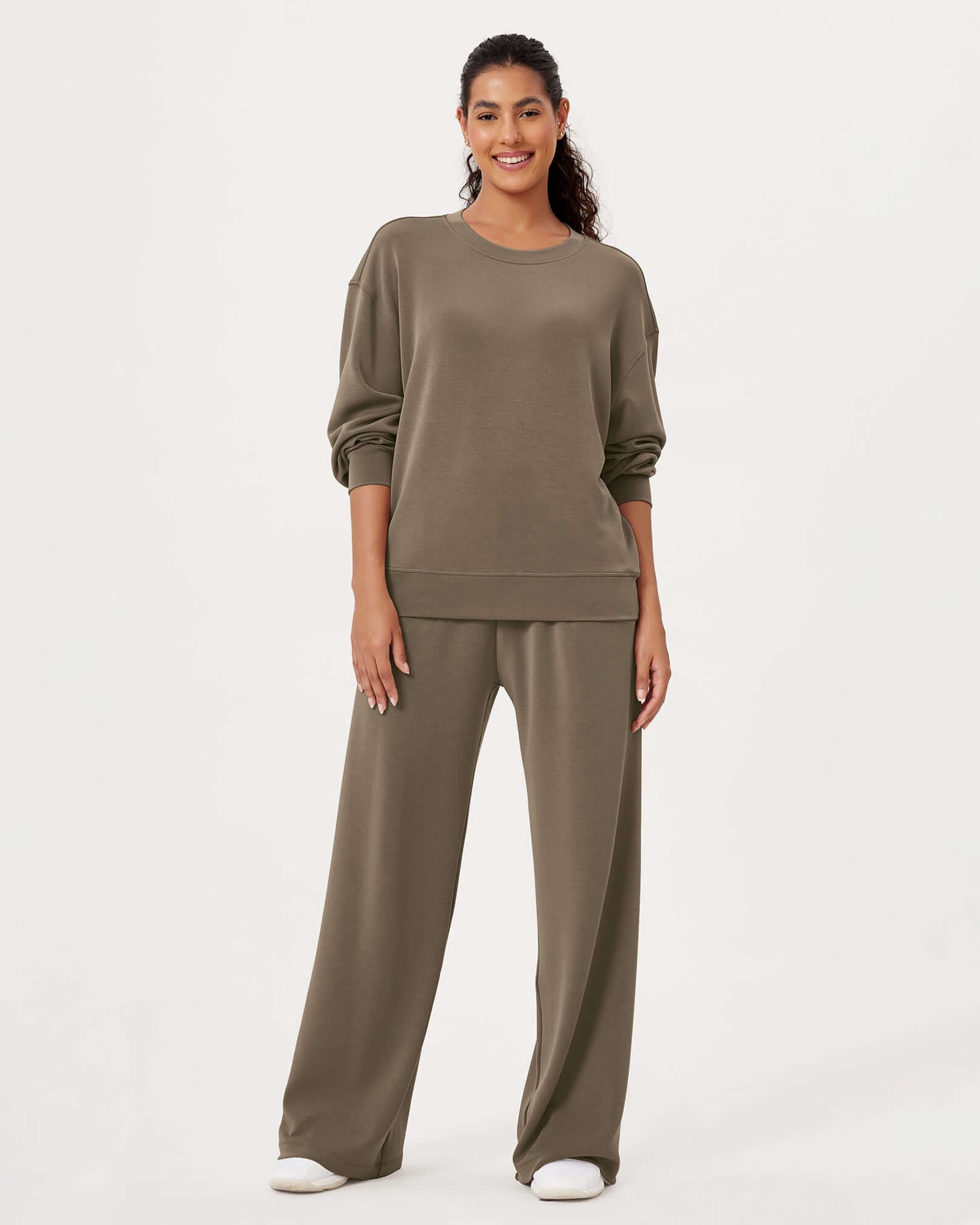 Modal Soft Oversized Crew Neck Sweatshirts - ododos
