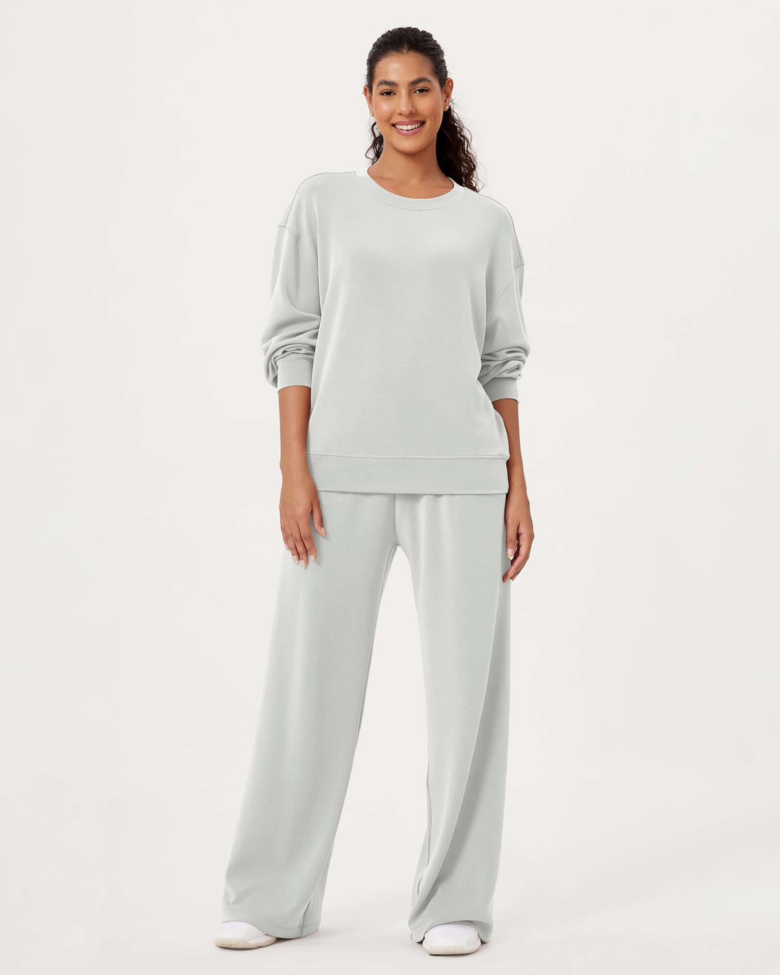 Modal Soft Oversized Crew Neck Sweatshirts - ododos