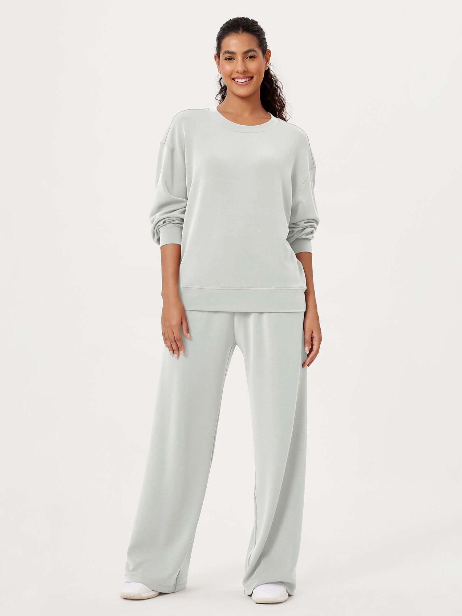 Modal Soft Oversized Crew Neck Sweatshirts - ododos