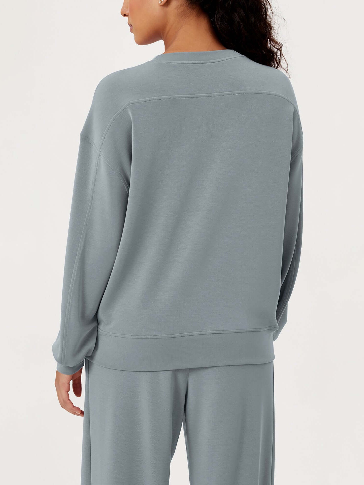 Modal Soft Oversized Crew Neck Sweatshirts - ododos
