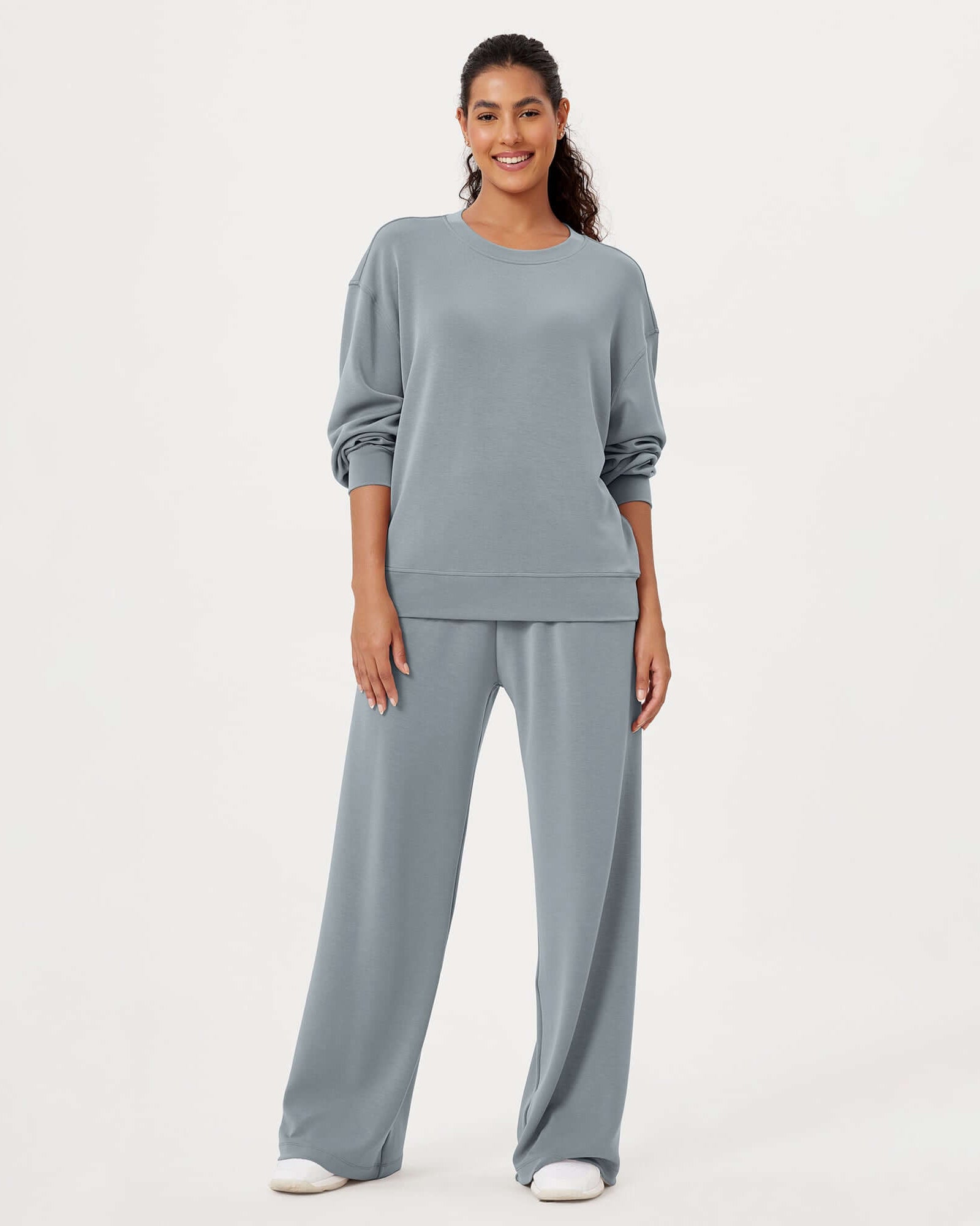 Modal Soft Oversized Crew Neck Sweatshirts - ododos
