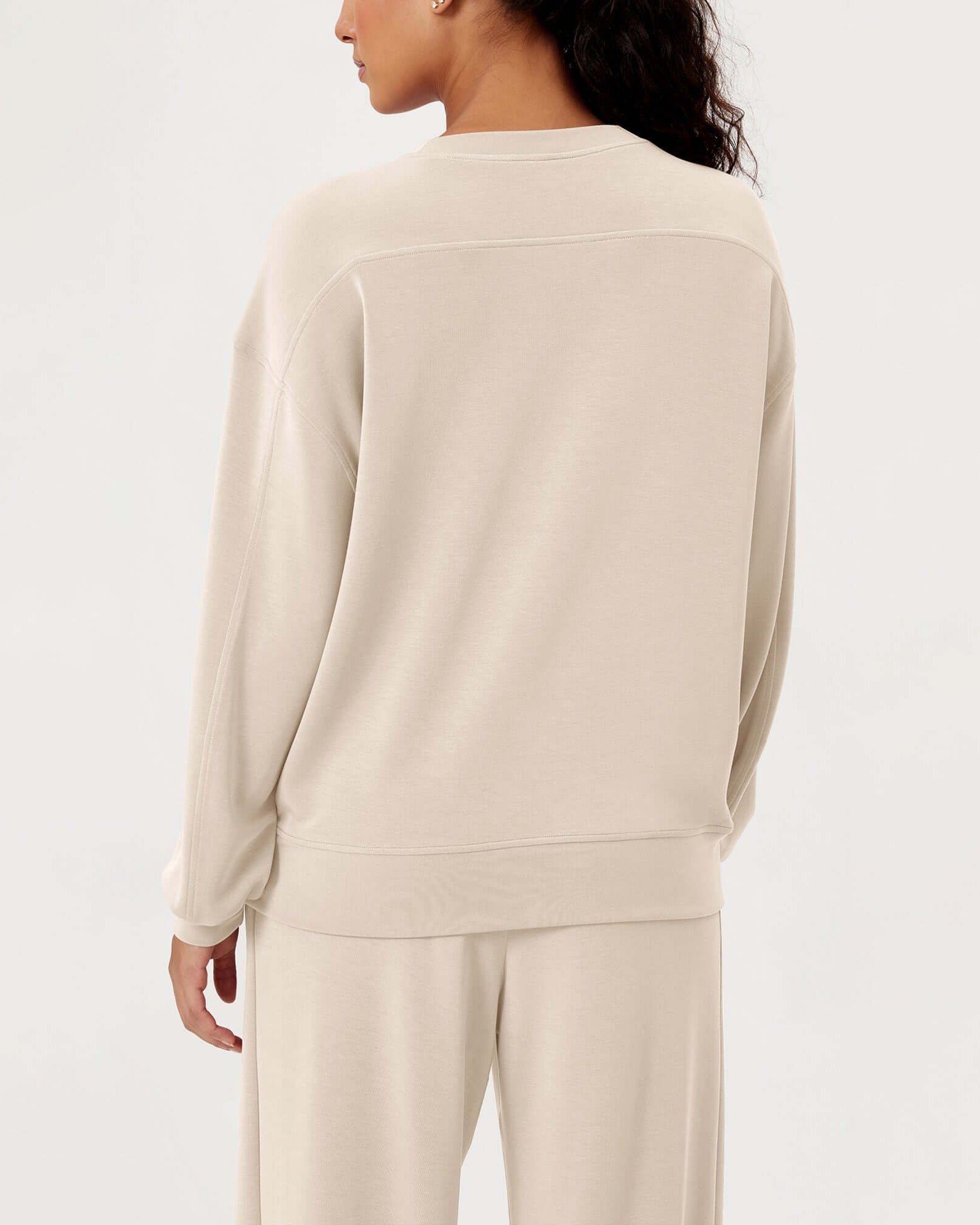 Modal Soft Oversized Crew Neck Sweatshirts - ododos