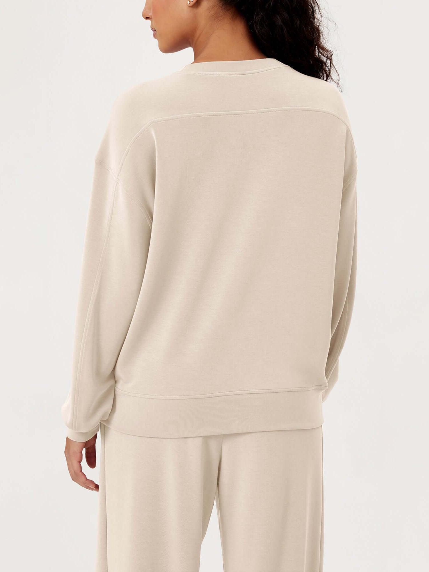 Modal Soft Oversized Crew Neck Sweatshirts - ododos