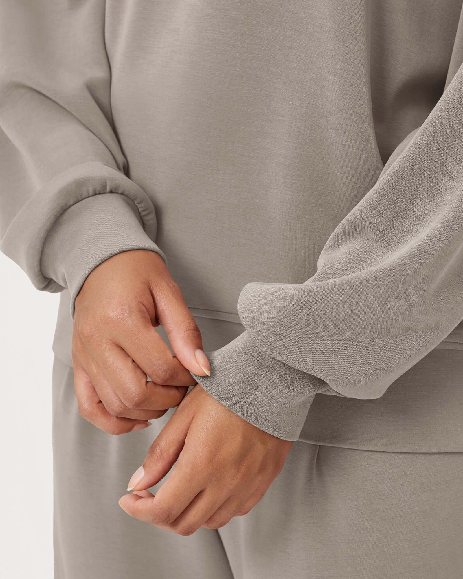 Modal Soft Oversized Crew Neck Sweatshirts - ododos