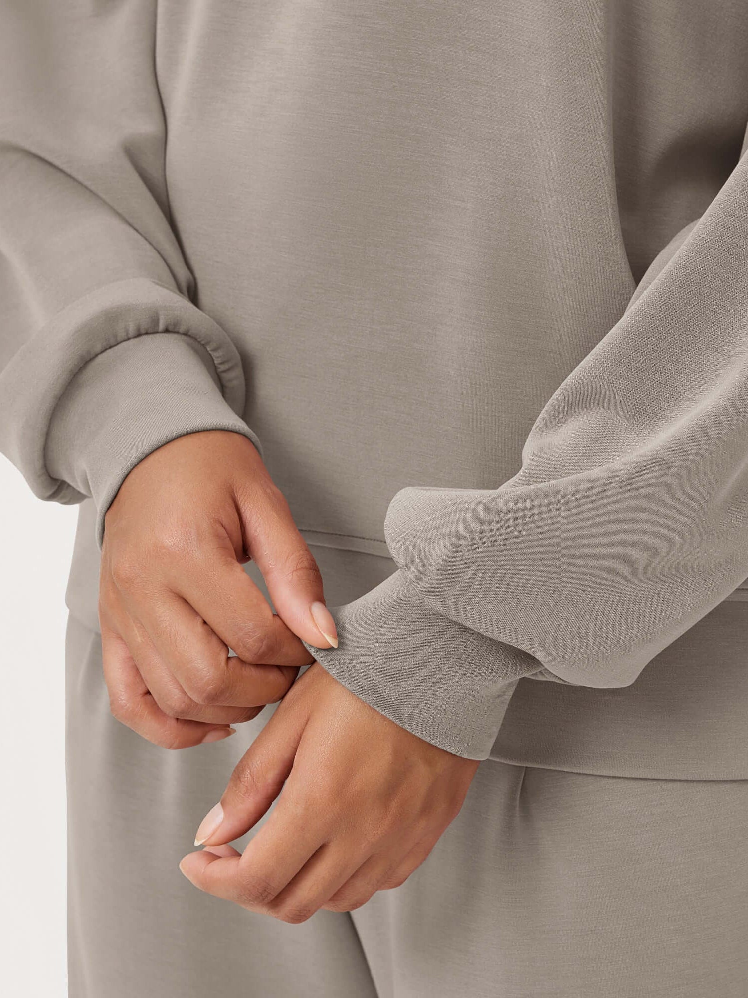Modal Soft Oversized Crew Neck Sweatshirts - ododos