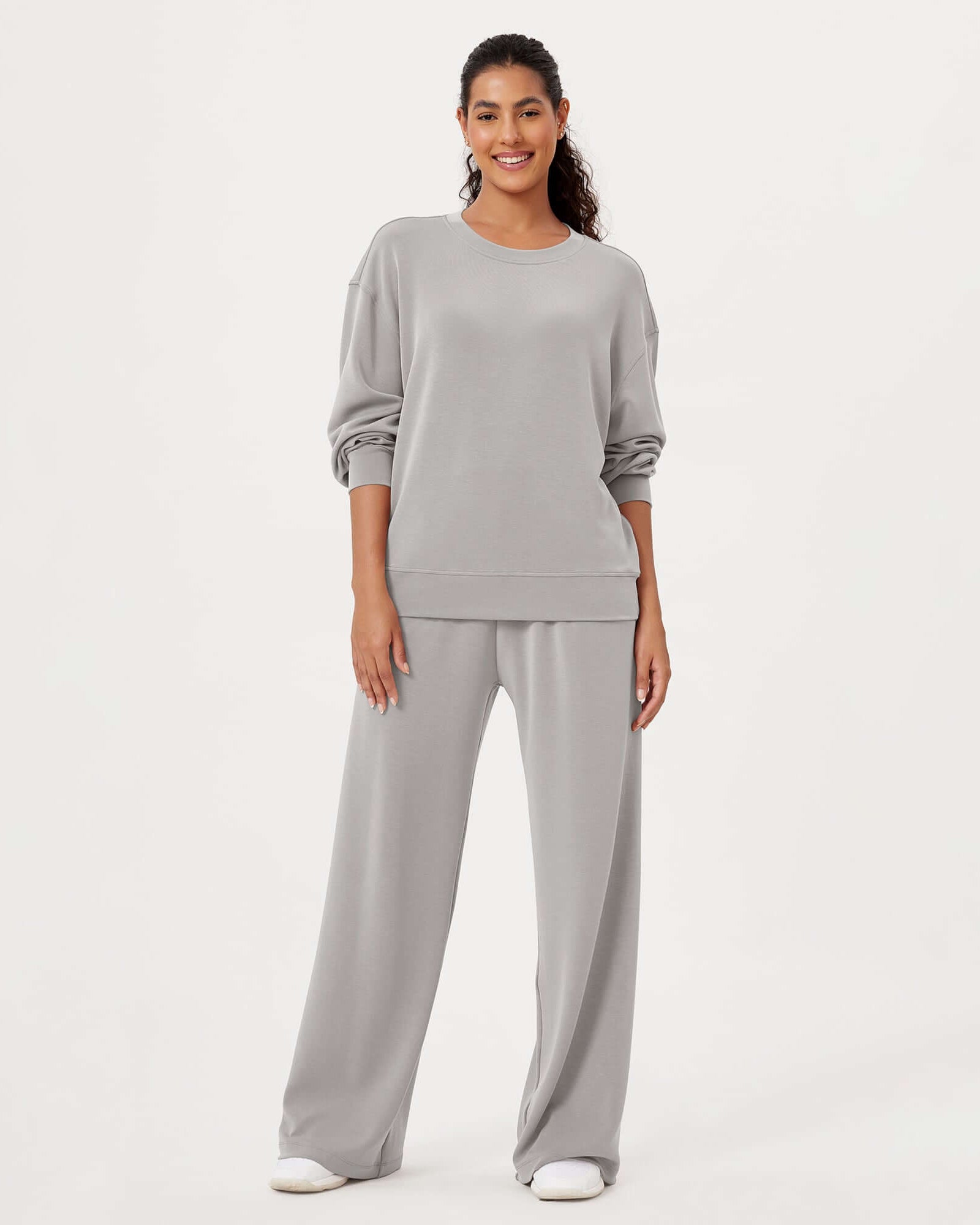 Modal Soft Oversized Crew Neck Sweatshirts - ododos