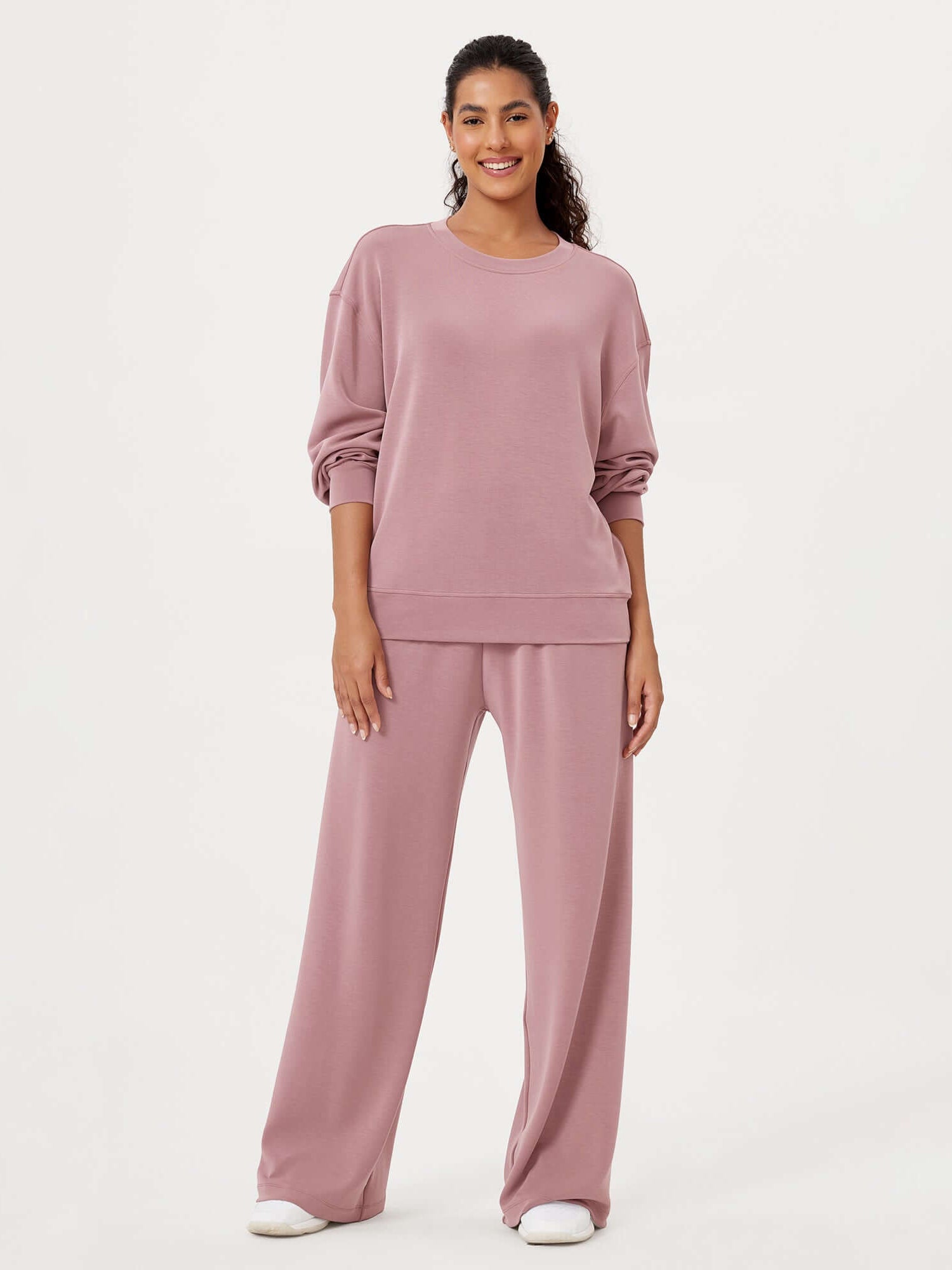 Modal Soft Oversized Crew Neck Sweatshirts - ododos