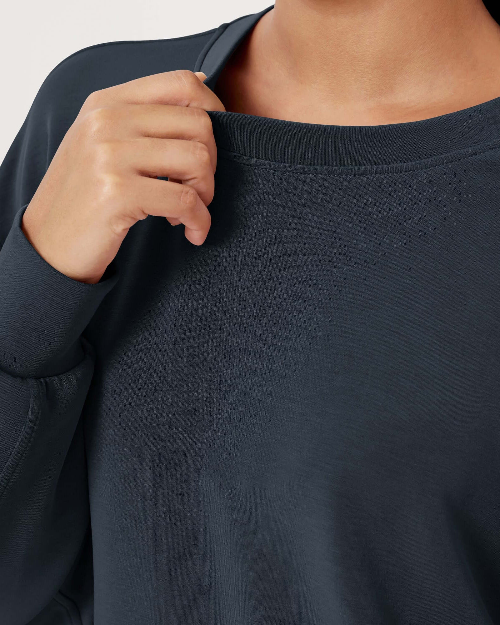 Modal Soft Oversized Crew Neck Sweatshirts - ododos
