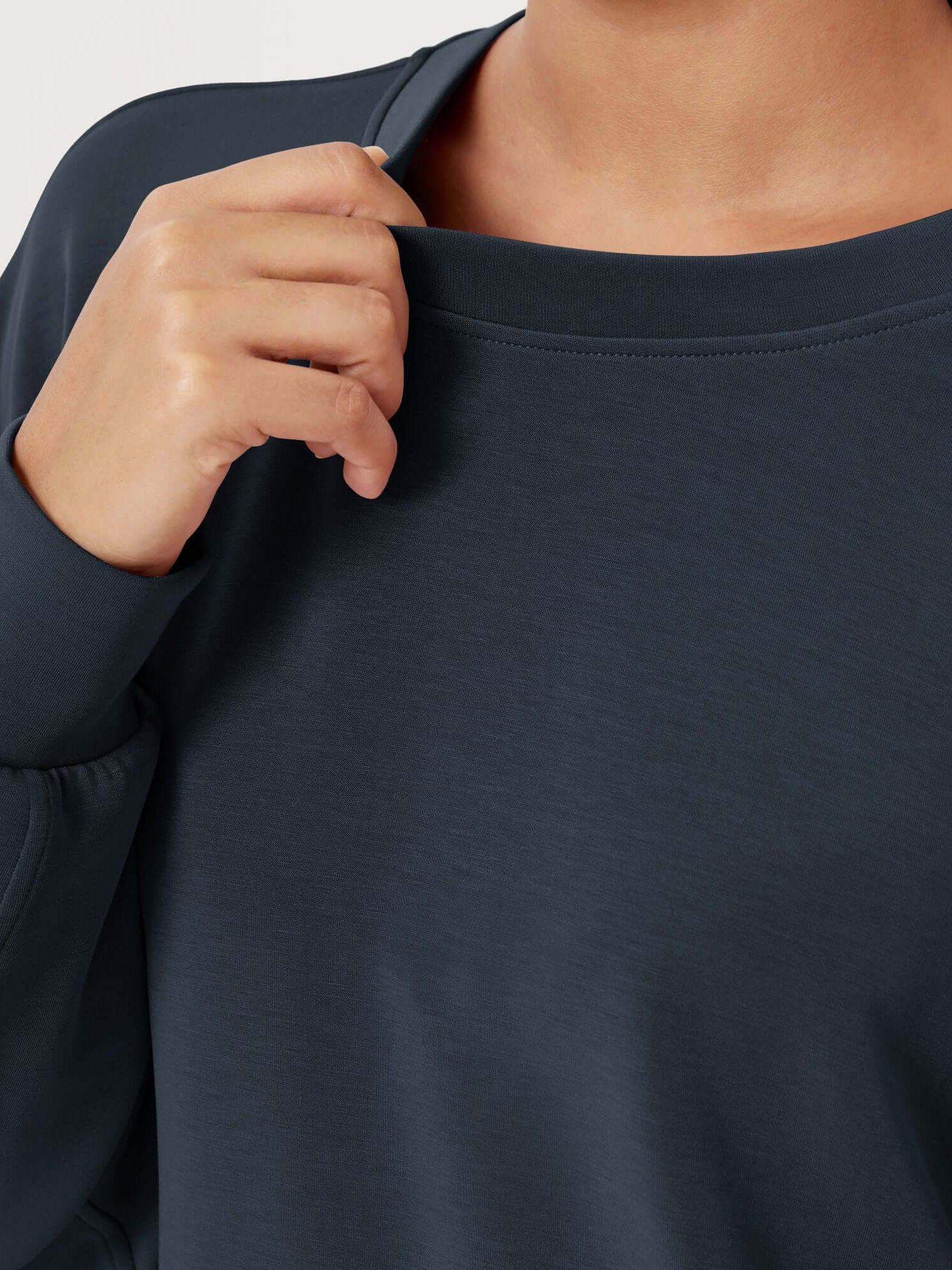 Modal Soft Oversized Crew Neck Sweatshirts - ododos