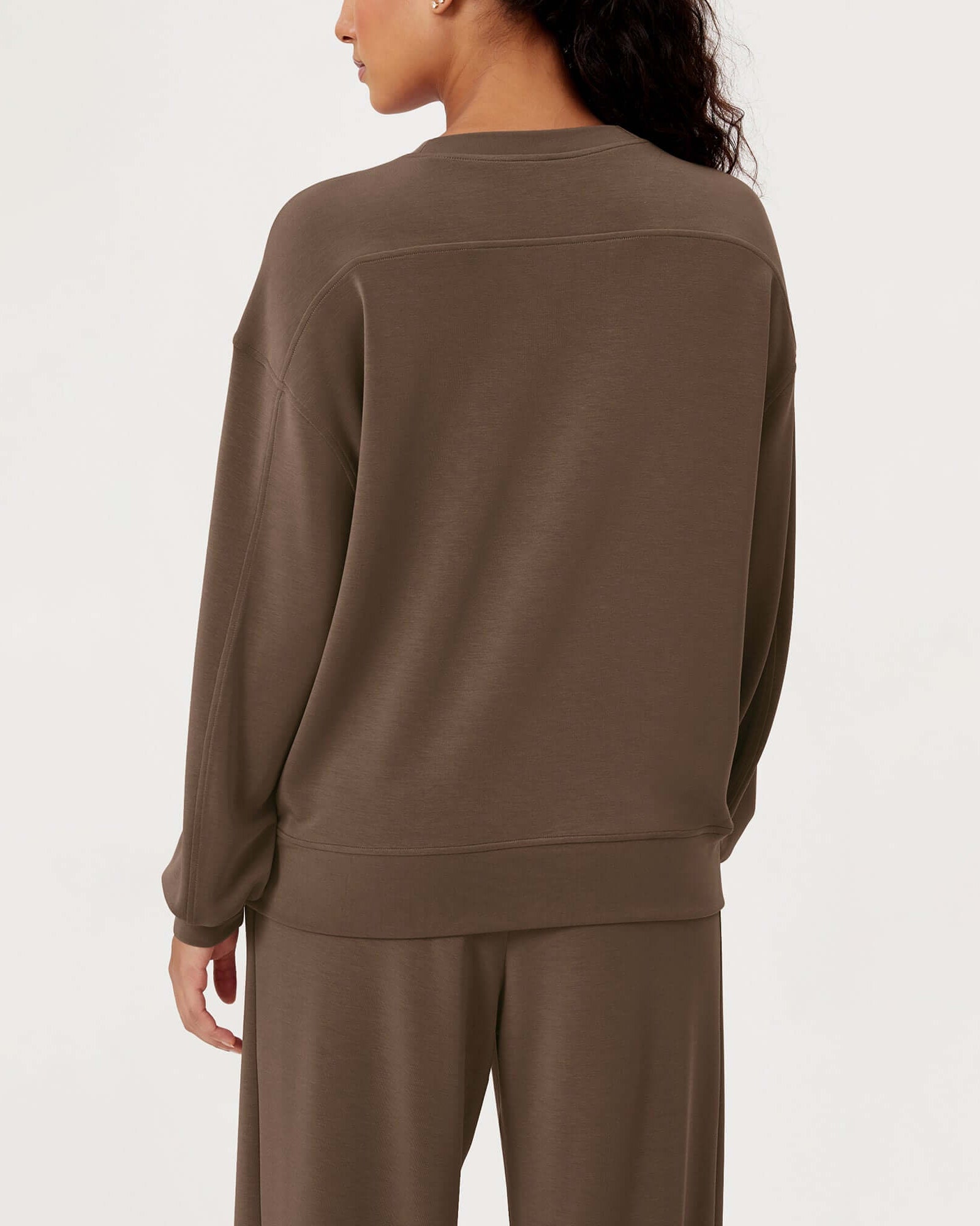 Modal Soft Oversized Crew Neck Sweatshirts - ododos