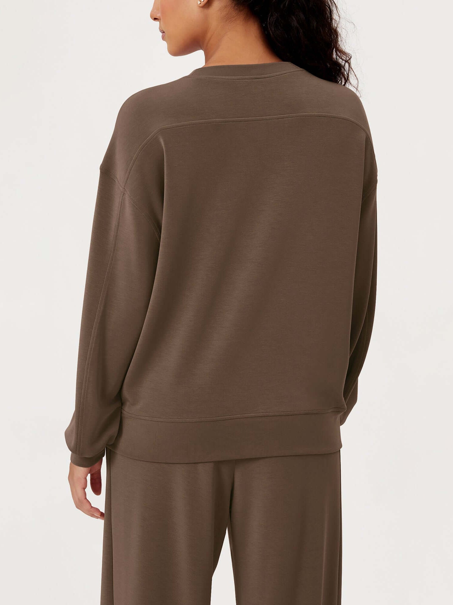 Modal Soft Oversized Crew Neck Sweatshirts - ododos