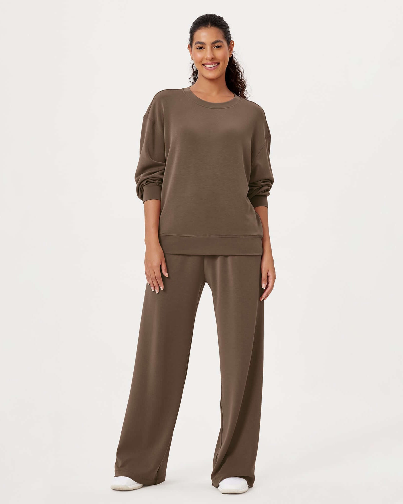 Modal Soft Oversized Crew Neck Sweatshirts - ododos