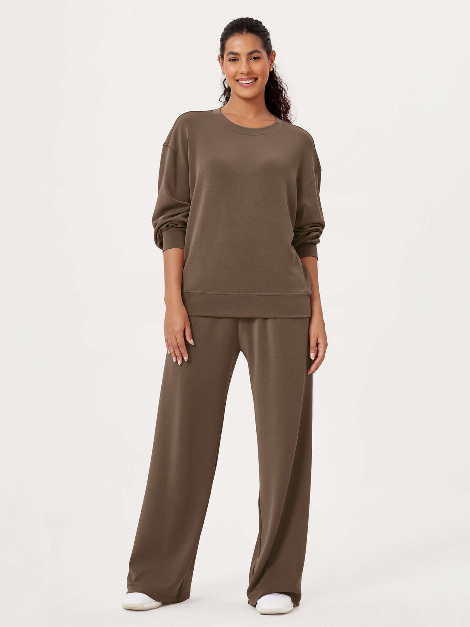 Modal Soft Oversized Crew Neck Sweatshirts - ododos
