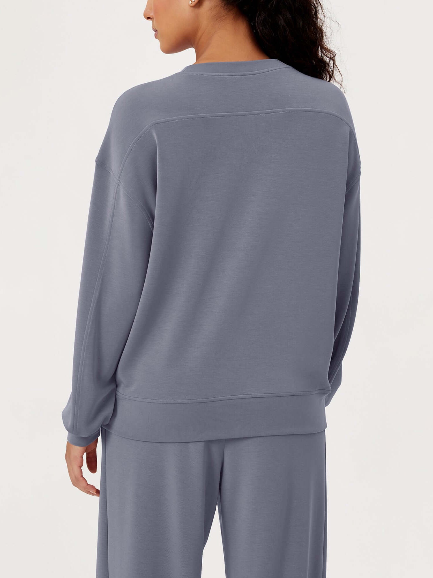 Modal Soft Oversized Crew Neck Sweatshirts - ododos