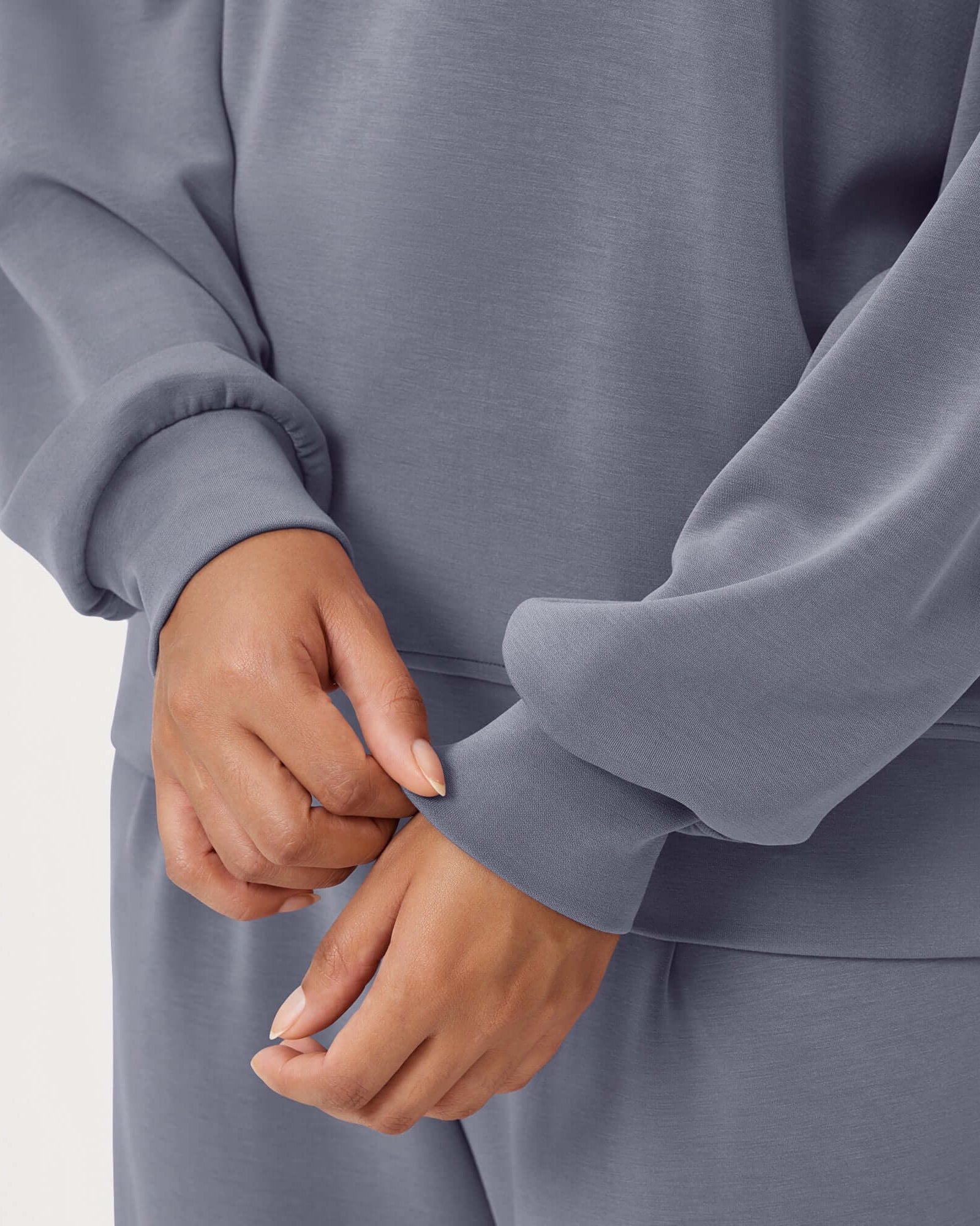 Modal Soft Oversized Crew Neck Sweatshirts - ododos