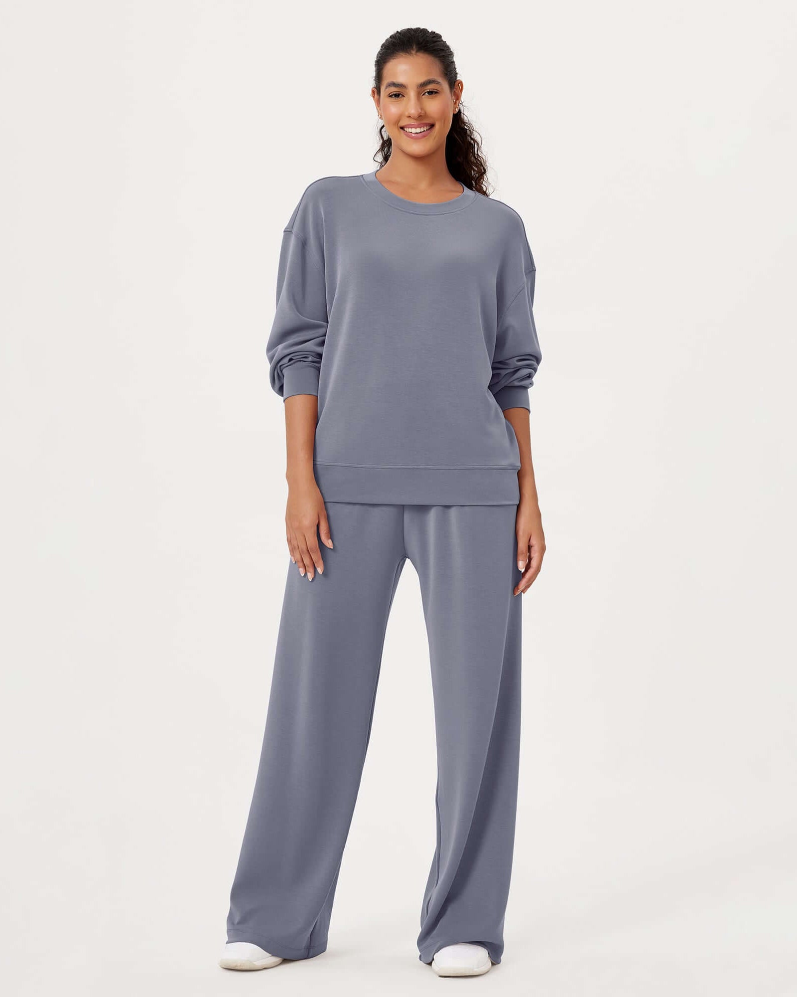 Modal Soft Oversized Crew Neck Sweatshirts - ododos