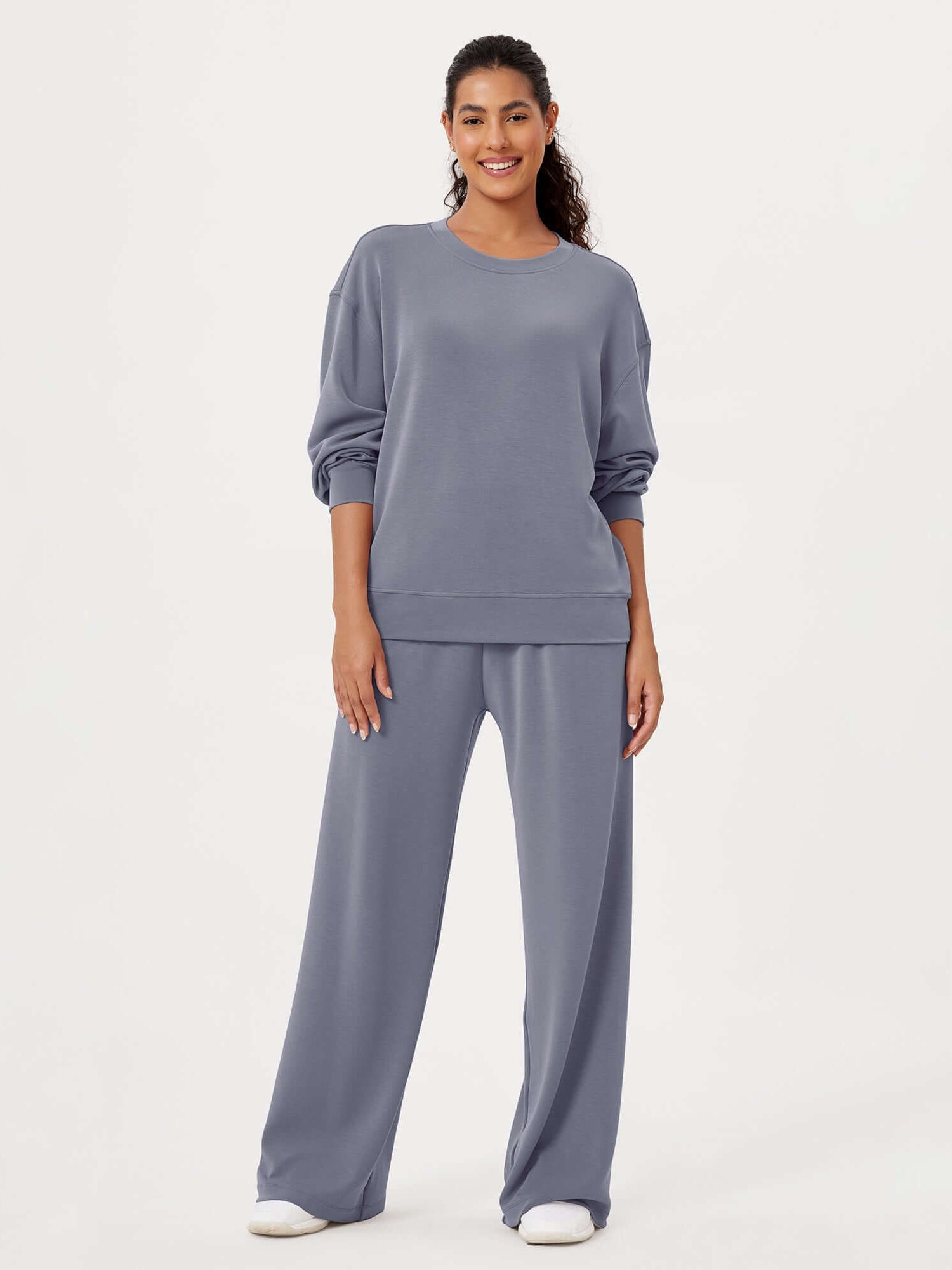 Modal Soft Oversized Crew Neck Sweatshirts - ododos