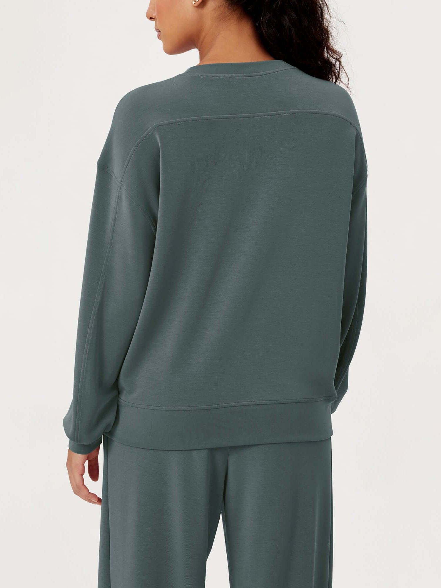 Modal Soft Oversized Crew Neck Sweatshirts - ododos