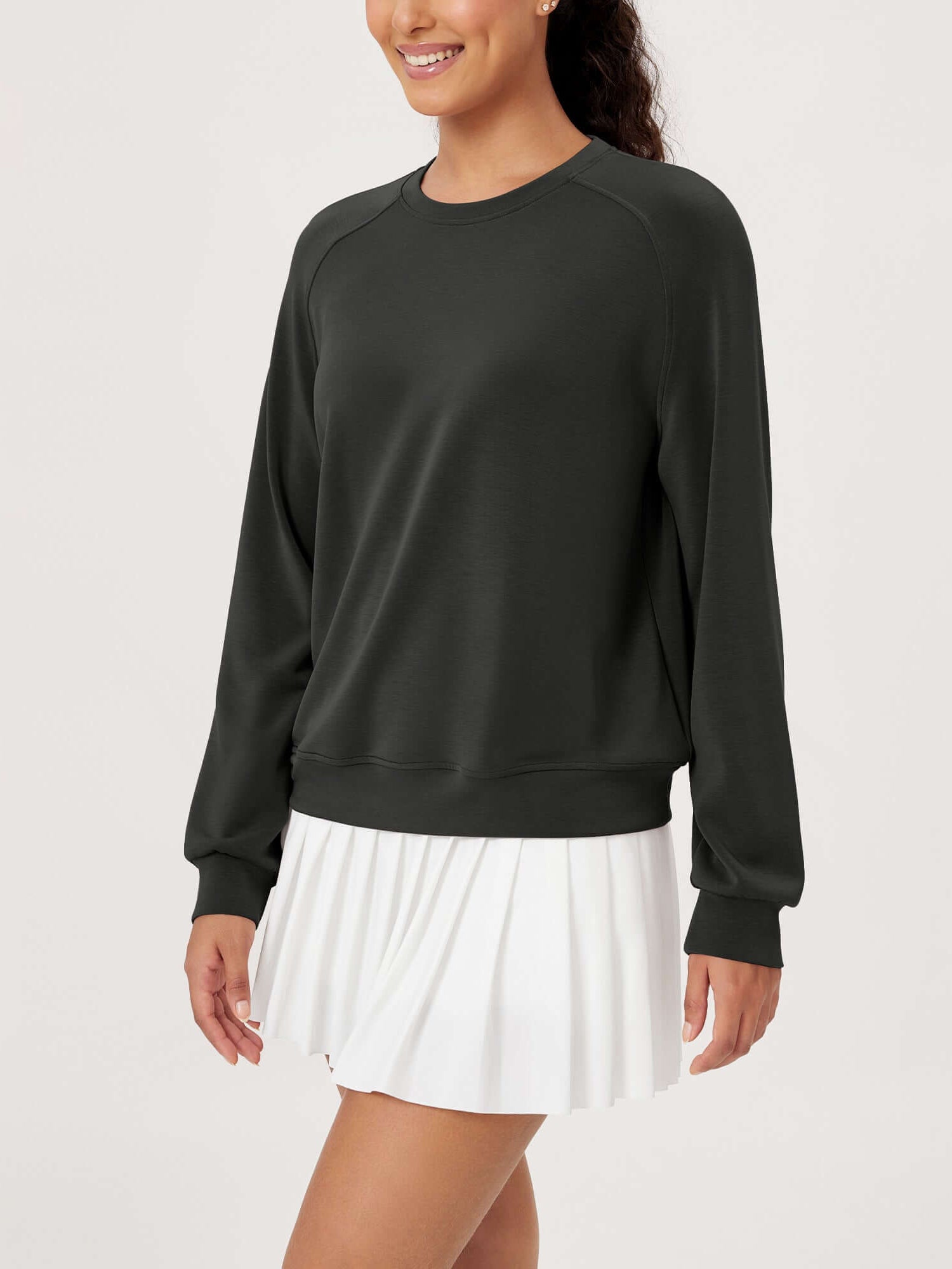 Modal Soft Raglan Long Sleeves Sweatshirts - ododos